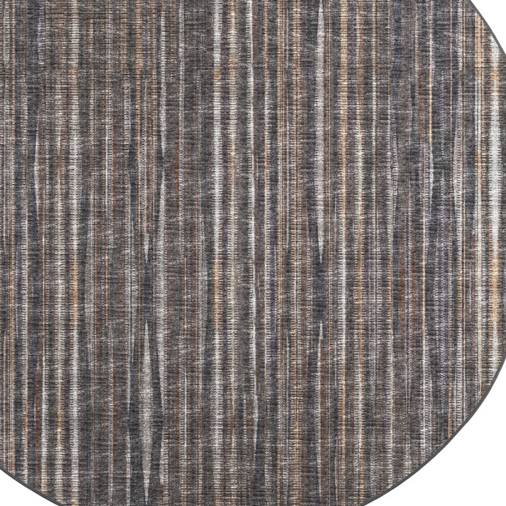 4" Brown Round Ombre Tufted Handmade Area Rug