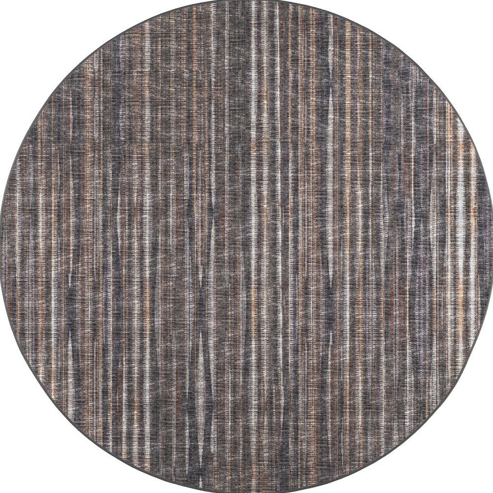 4" Brown Round Ombre Tufted Handmade Area Rug