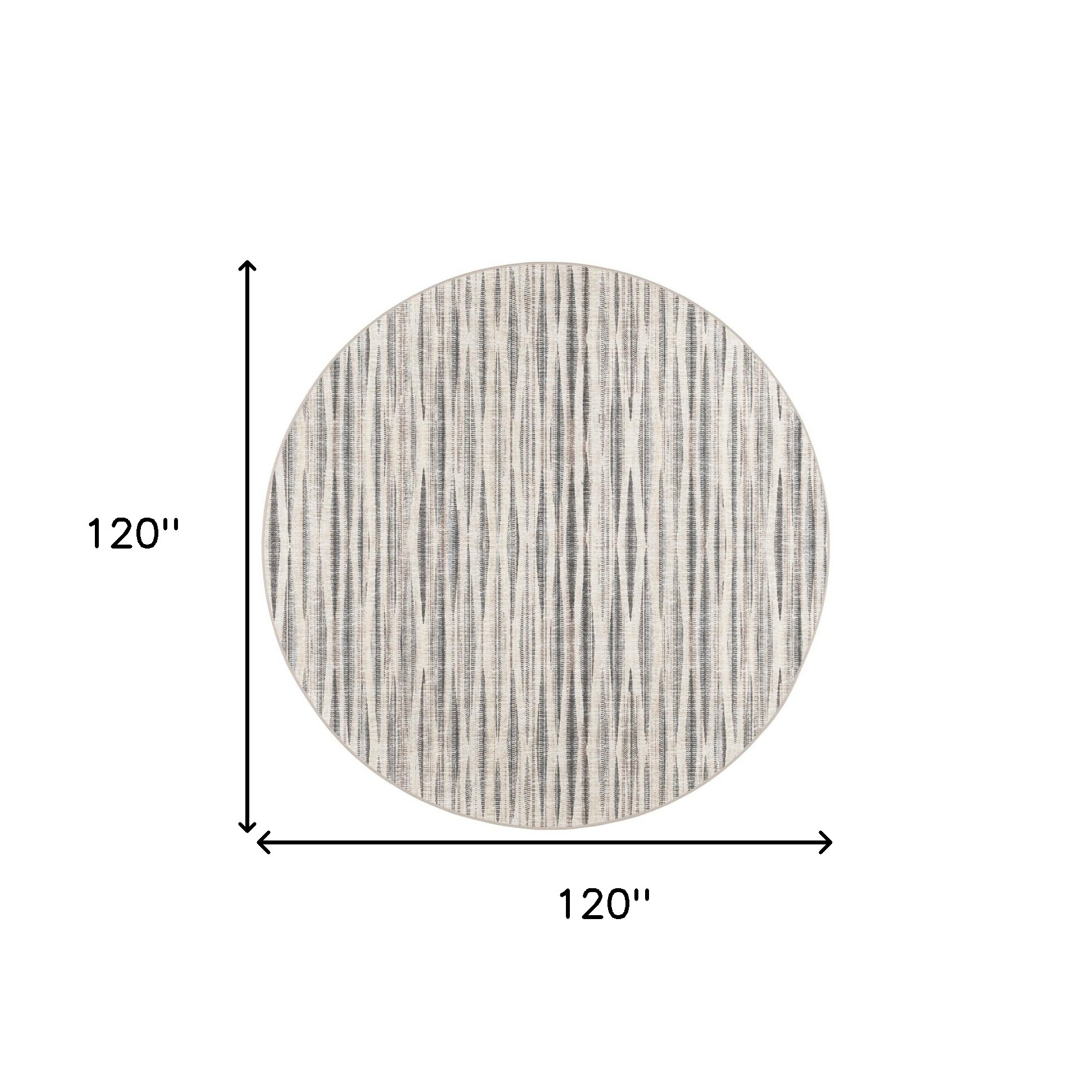 10" Ivory Round Ombre Tufted Handmade Area Rug