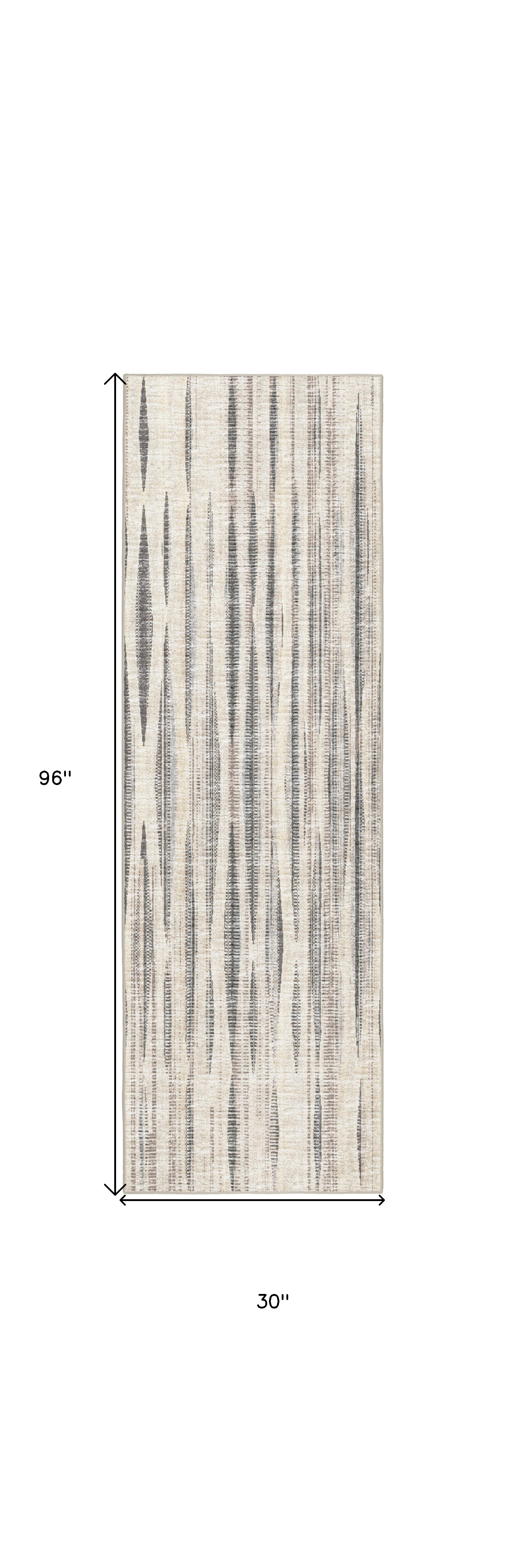 3" X 8" Ivory Ombre Tufted Handmade Runner Rug