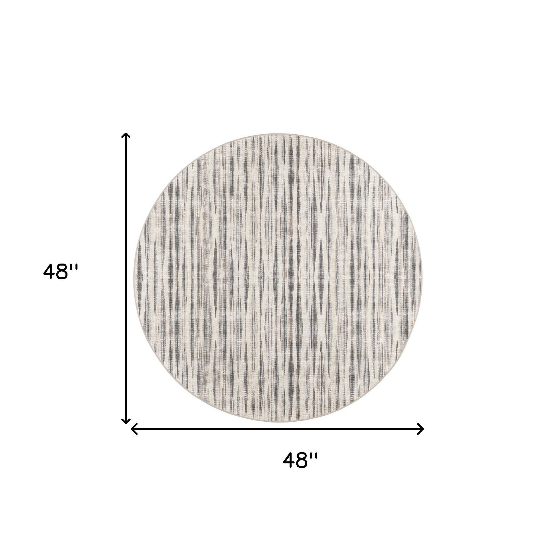 4" Ivory Round Ombre Tufted Handmade Area Rug