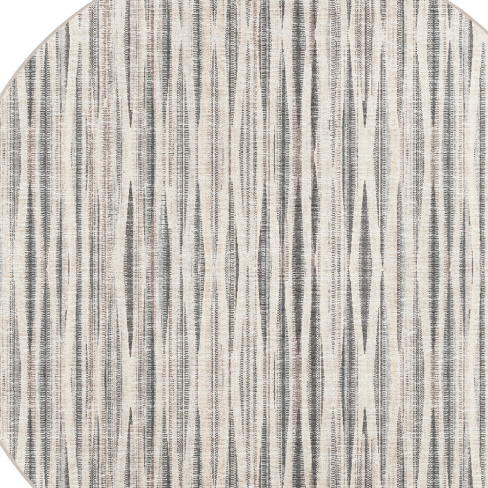4" Ivory Round Ombre Tufted Handmade Area Rug