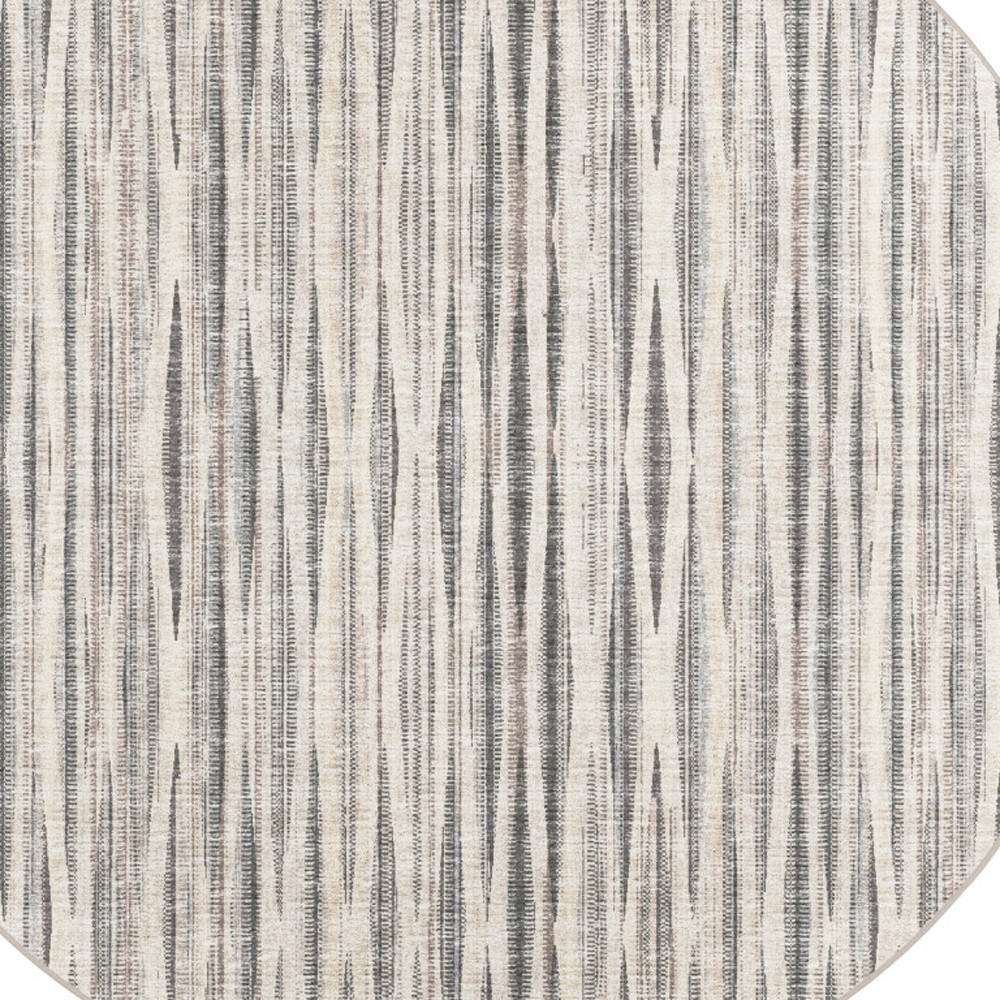 8" X 8" Ivory Round Ombre Tufted Handmade Area Rug
