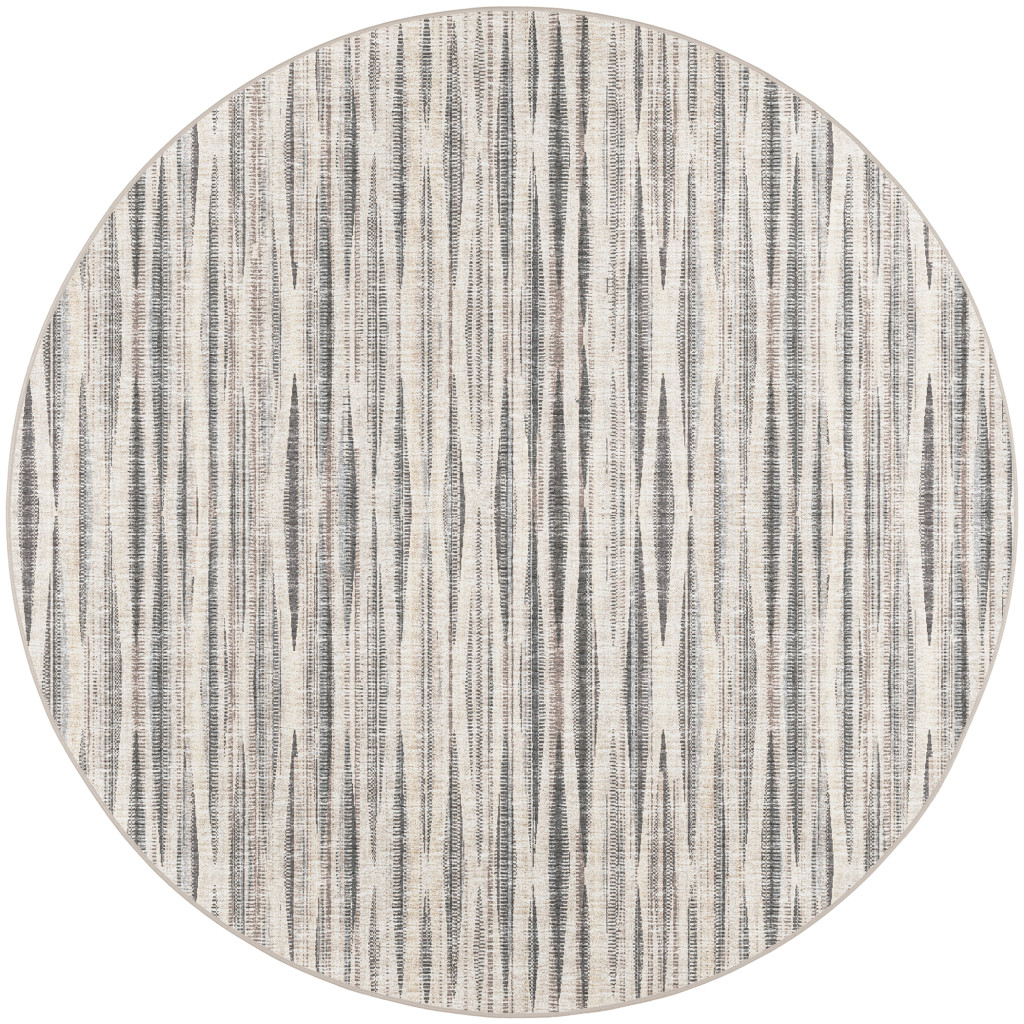 8" X 8" Ivory Round Ombre Tufted Handmade Area Rug