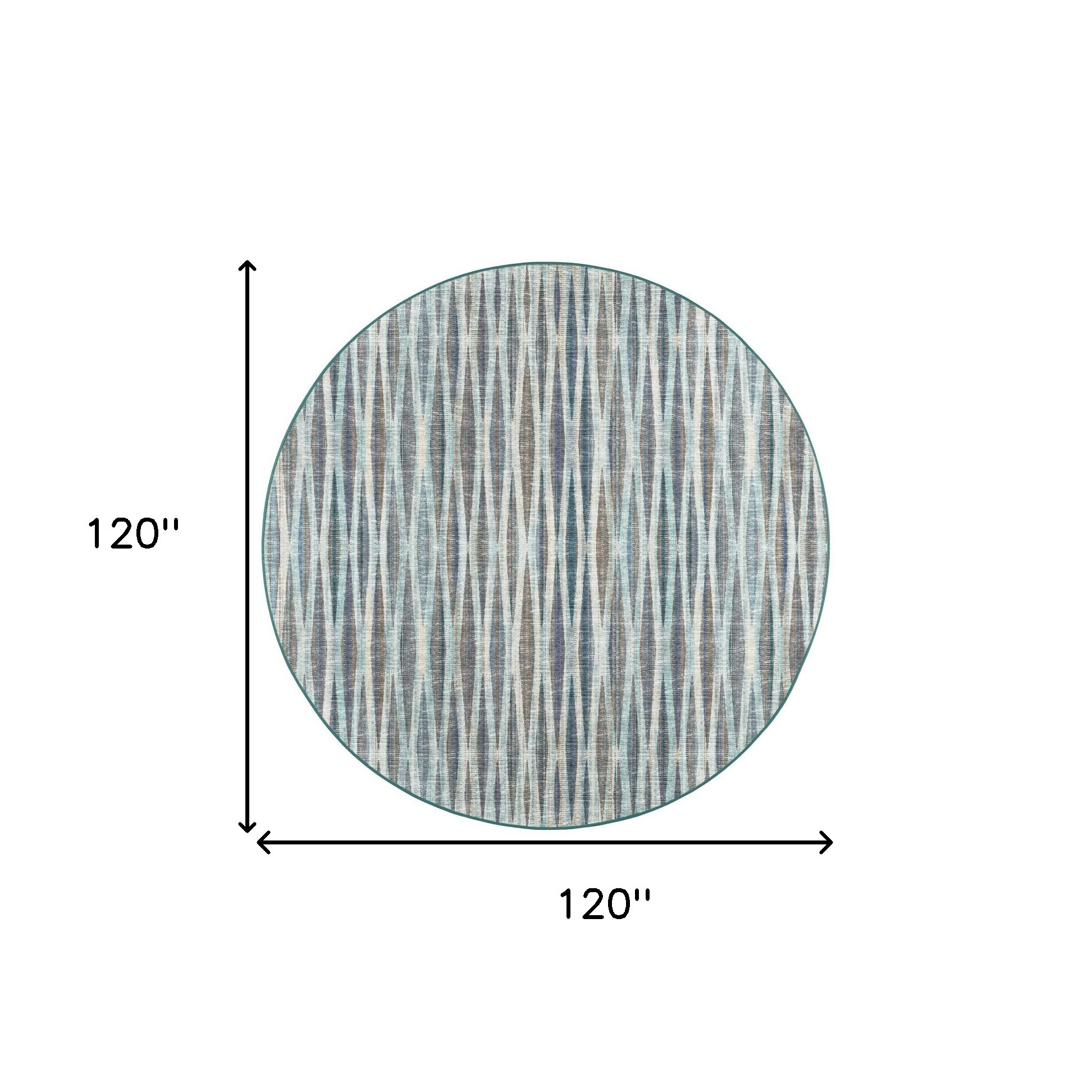 10" Blue Round Ombre Tufted Handmade Area Rug