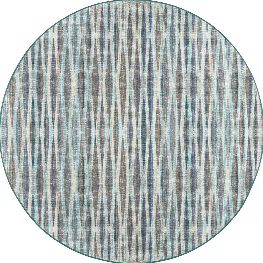 10" Blue Round Ombre Tufted Handmade Area Rug