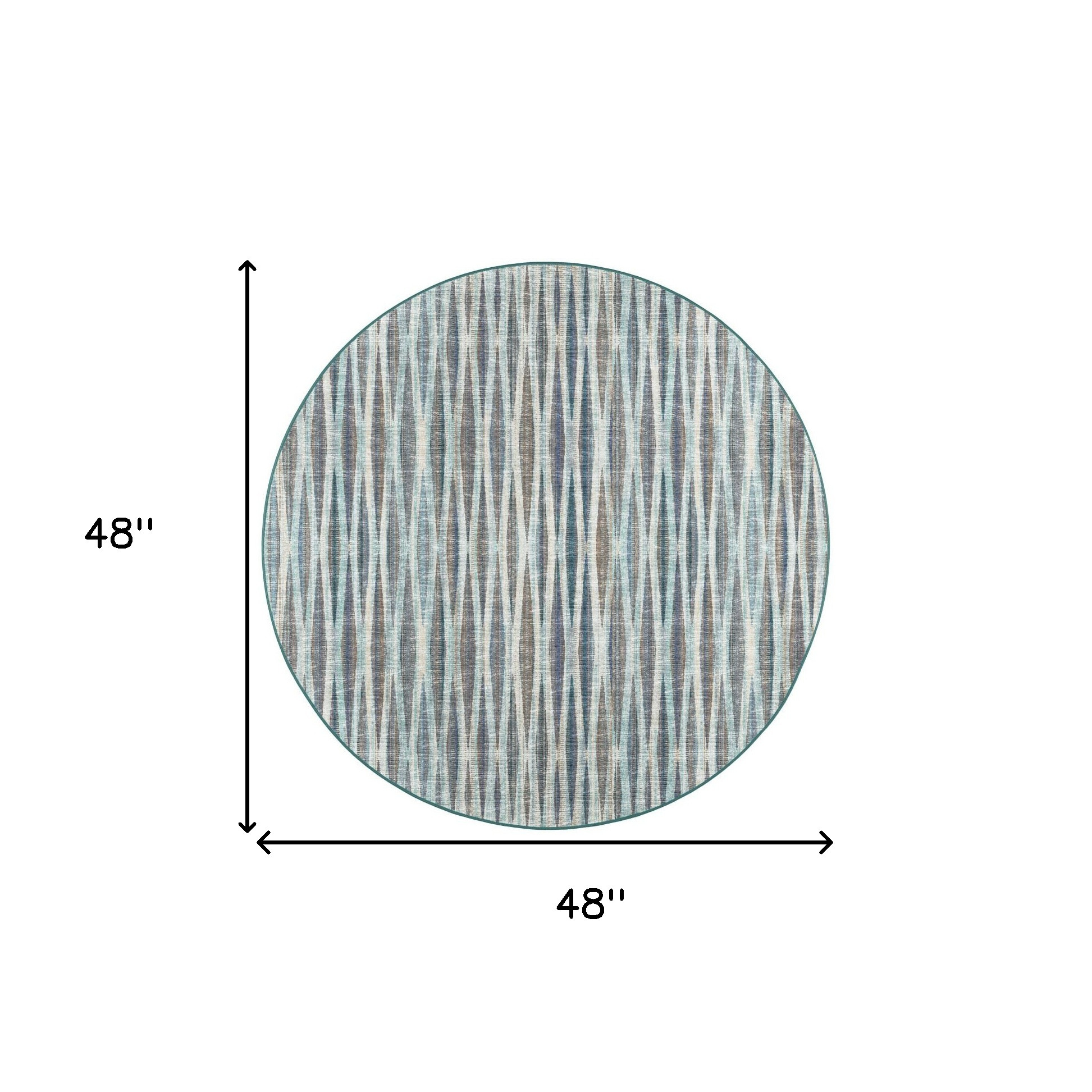 4" Blue Round Ombre Tufted Handmade Area Rug