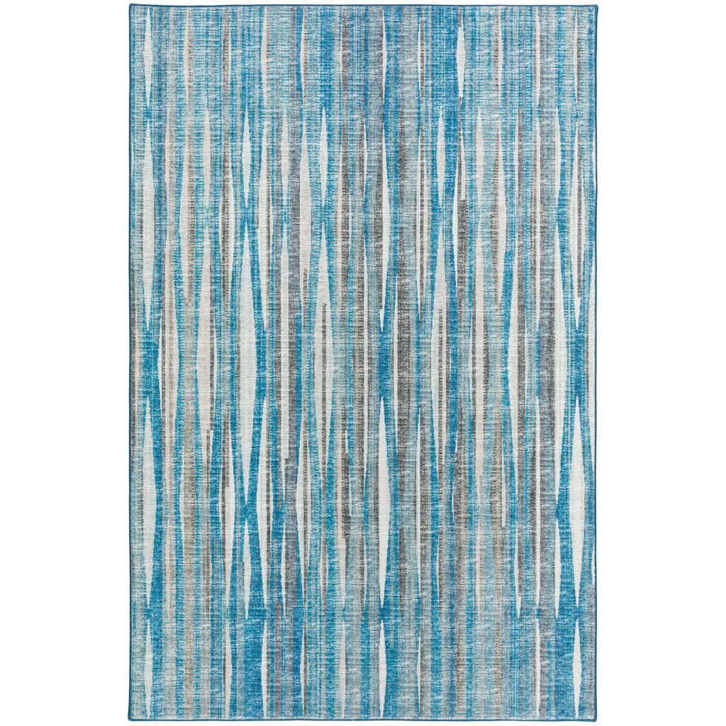 10" X 14" Blue Ombre Tufted Handmade Area Rug