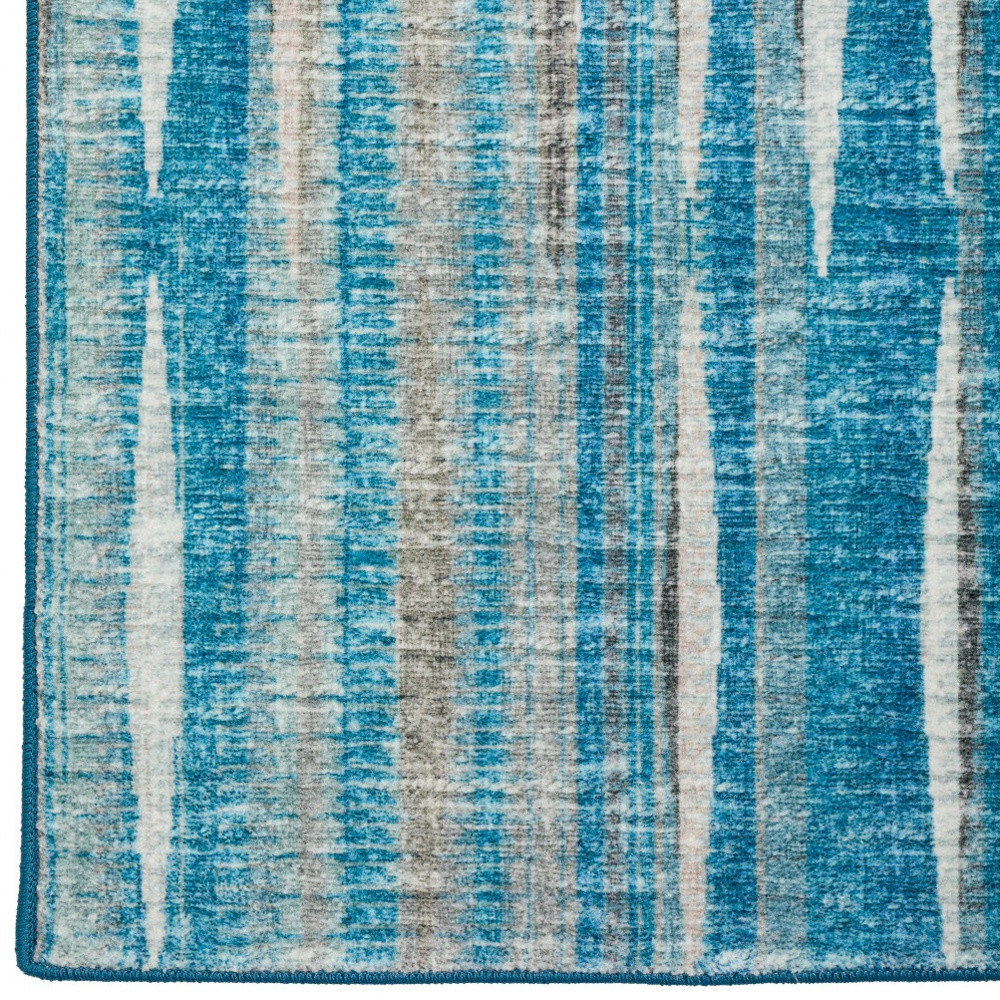 3" X 8" Blue Ombre Tufted Handmade Runner Rug