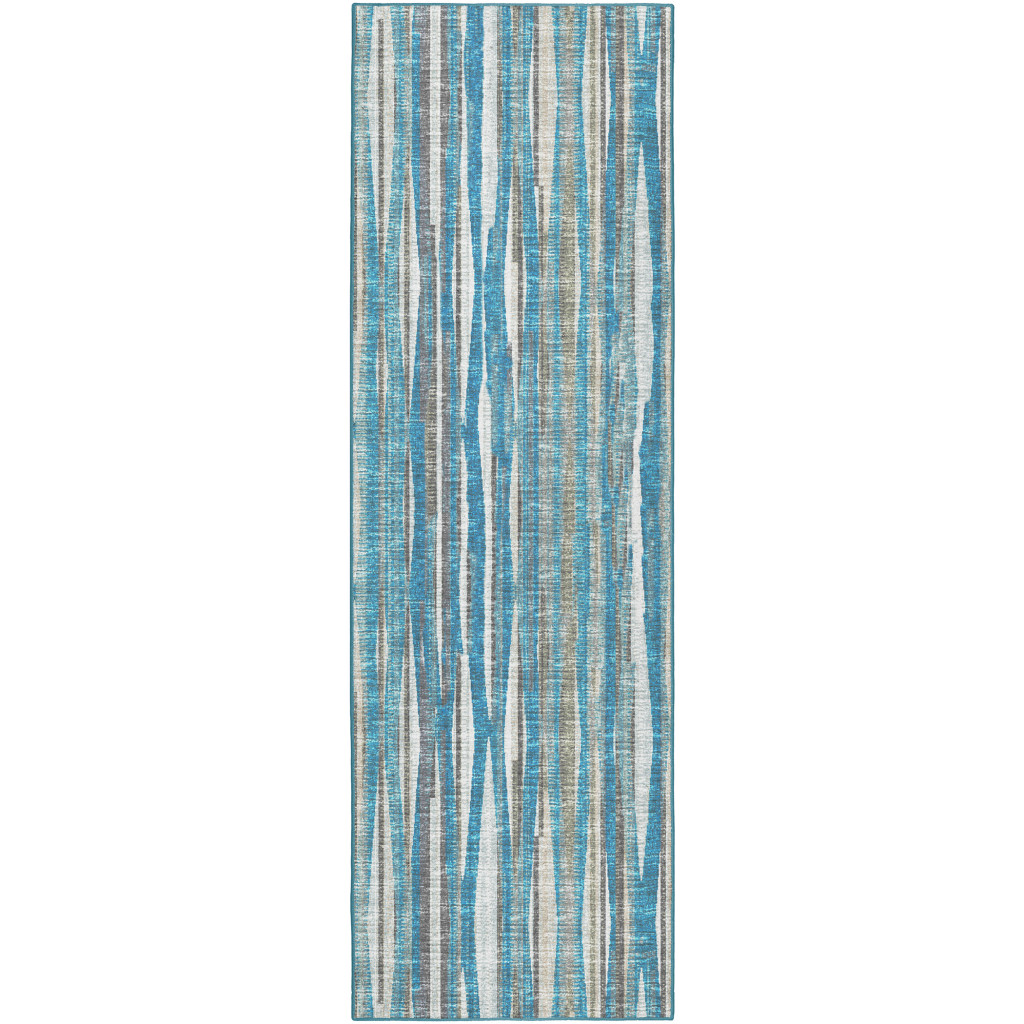 3" X 8" Blue Ombre Tufted Handmade Runner Rug