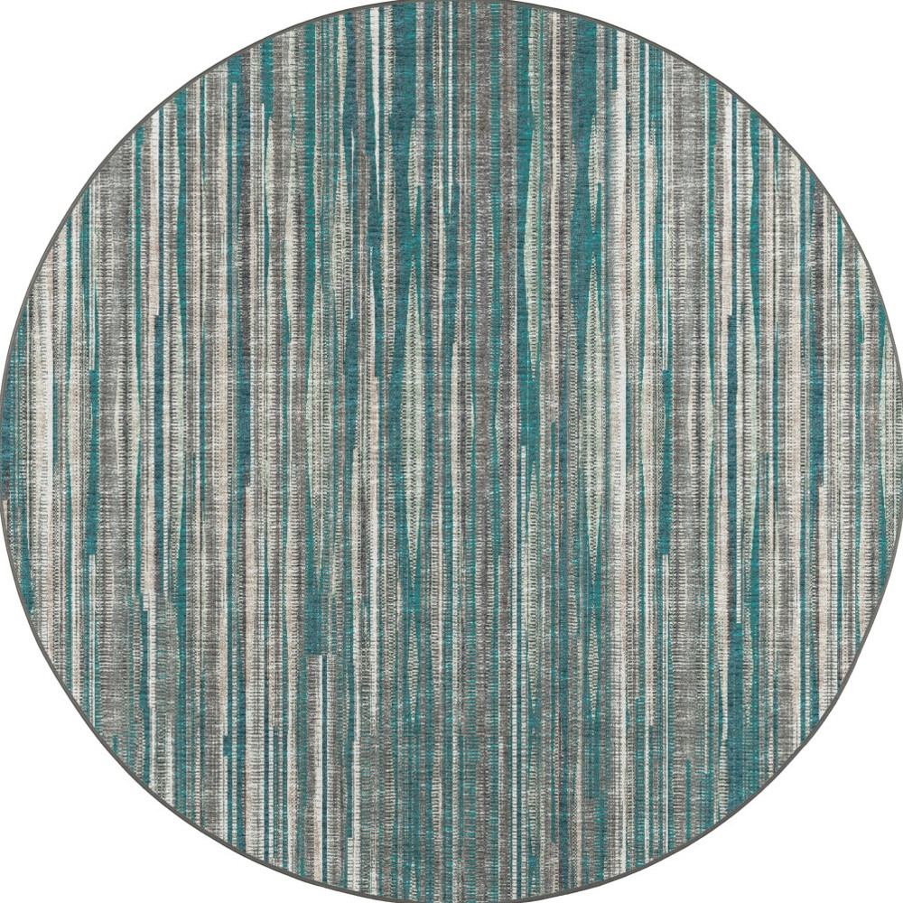 4' Blue Round Ombre Tufted Handmade Area Rug-491799-2