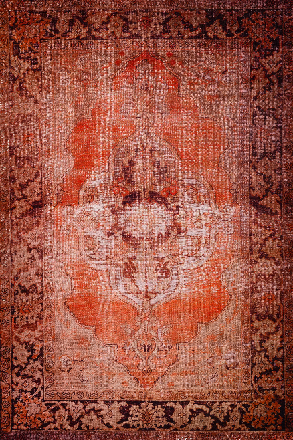 8" X 10" Red Oriental Distressed Non Skid Area Rug