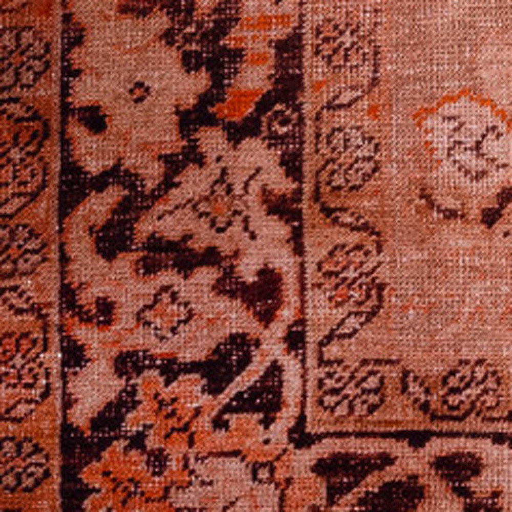 8" X 10" Red Oriental Distressed Non Skid Area Rug