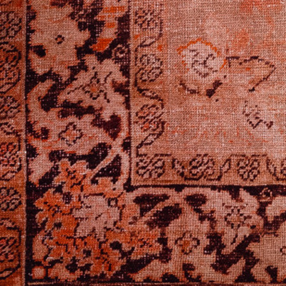 8" X 10" Red Oriental Distressed Non Skid Area Rug