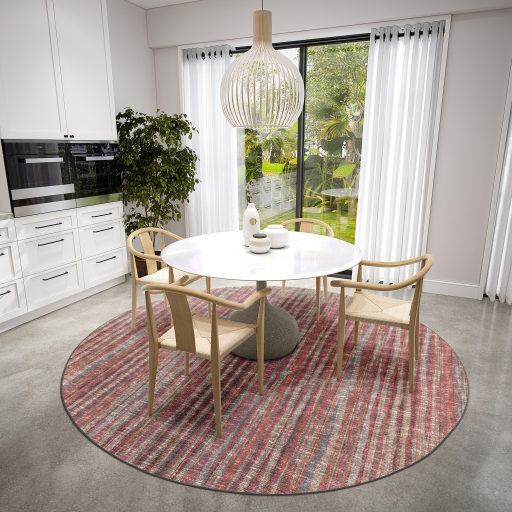 6 Pink Round Ombre Tufted Handmade Area Rug