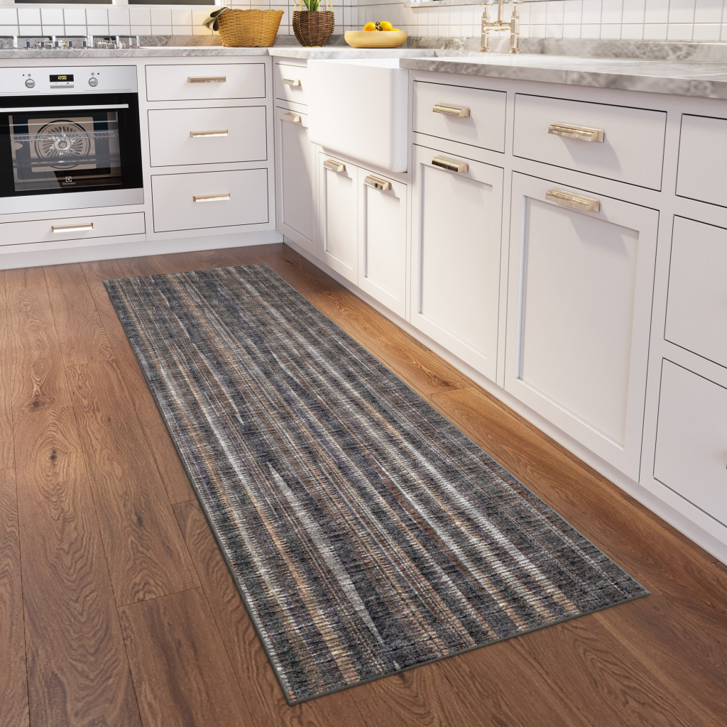 3" X 12" Brown Ombre Tufted Handmade Runner Rug