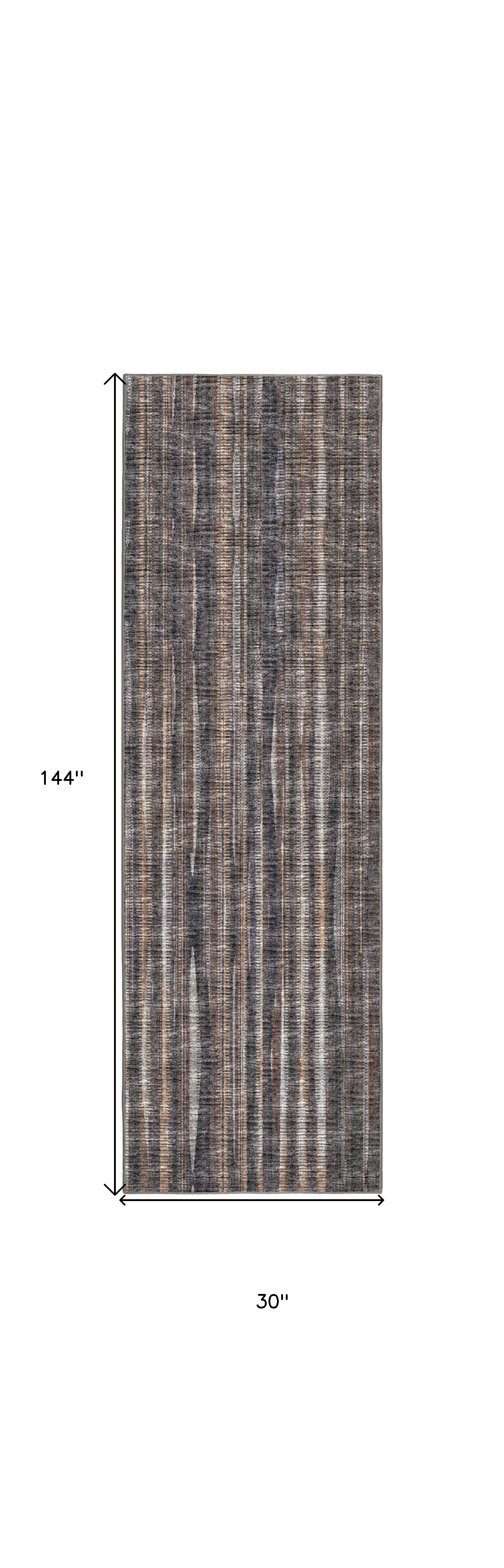 3" X 12" Brown Ombre Tufted Handmade Runner Rug