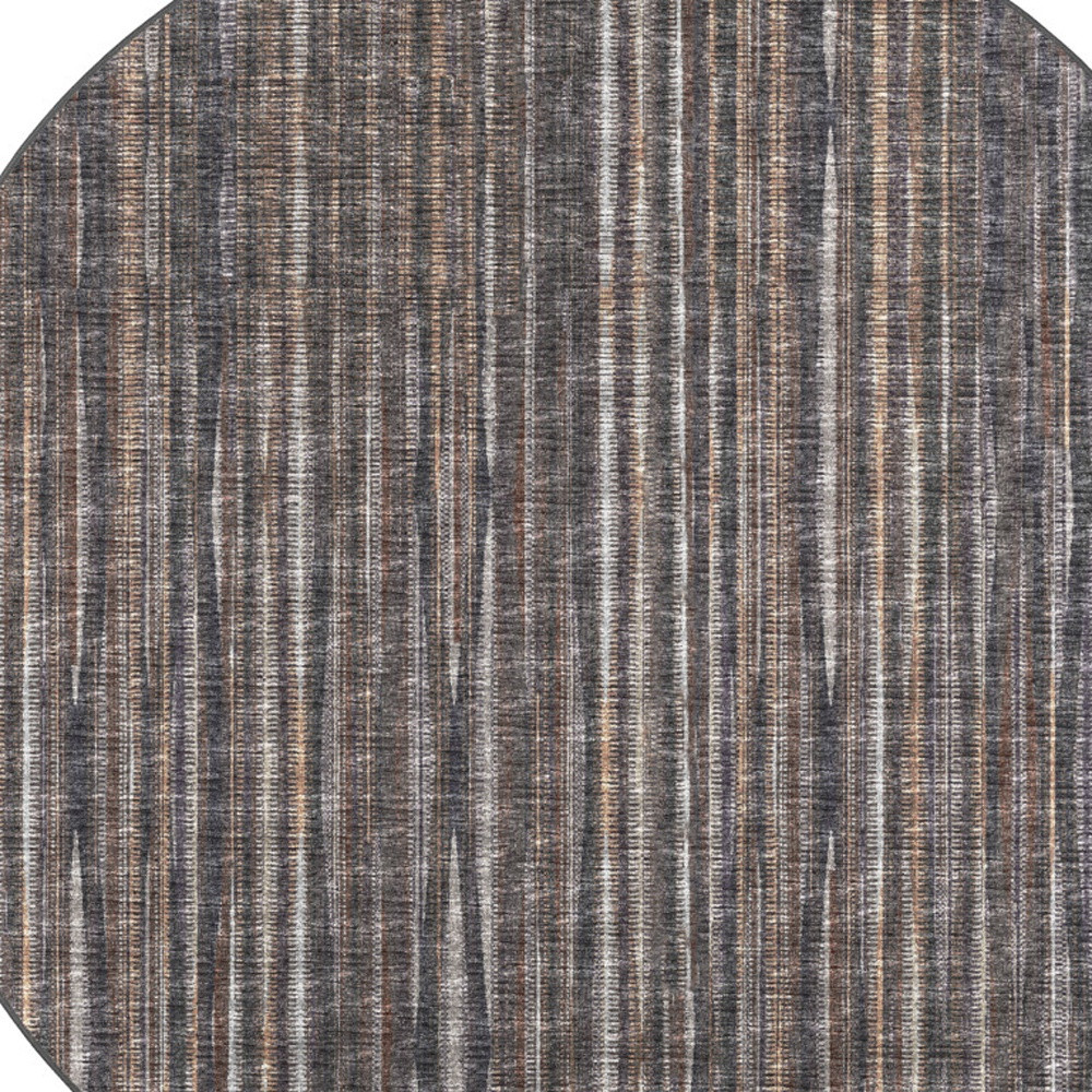 6" Brown Round Ombre Tufted Handmade Area Rug