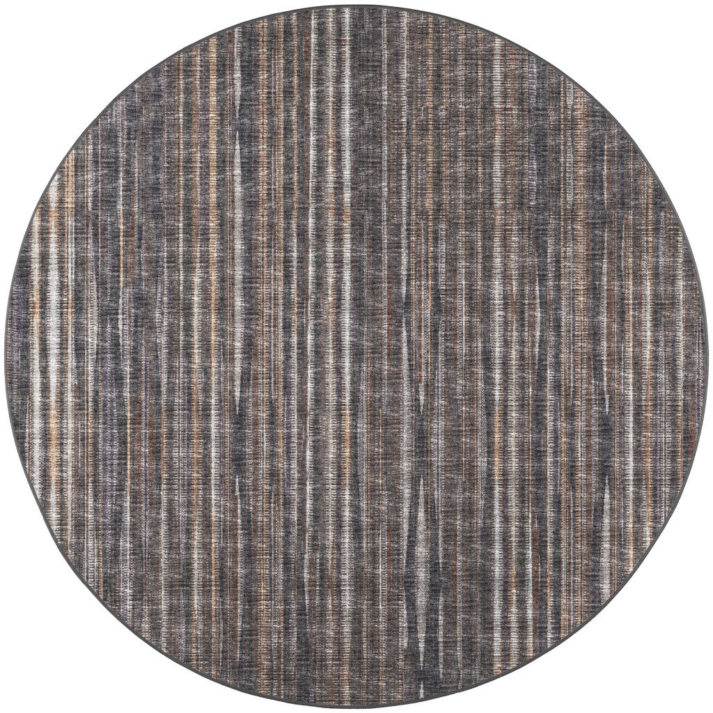 6" Brown Round Ombre Tufted Handmade Area Rug