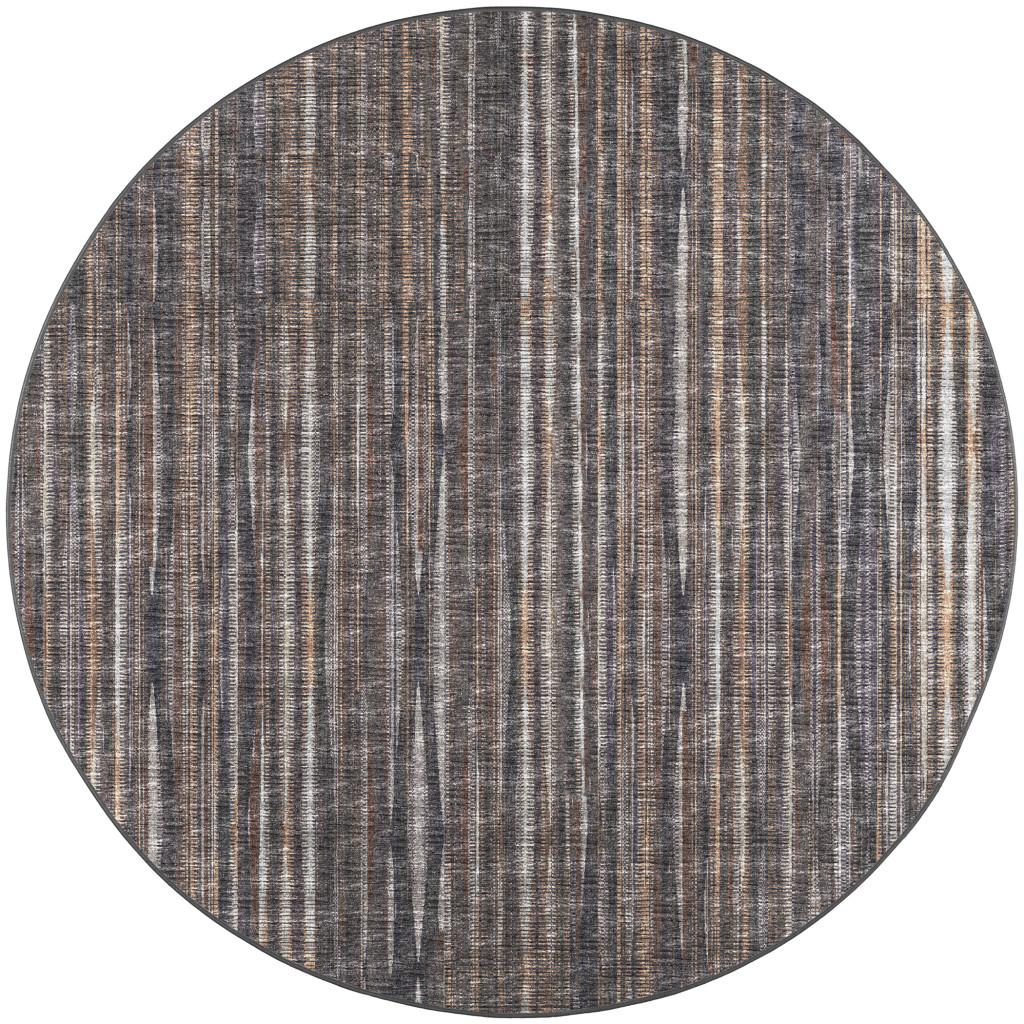 6" Brown Round Ombre Tufted Handmade Area Rug