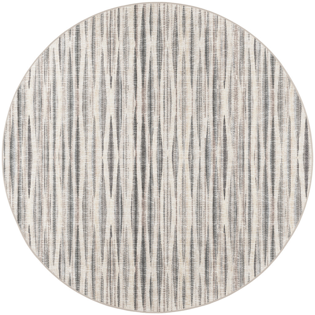 6" Ivory Round Ombre Tufted Handmade Area Rug