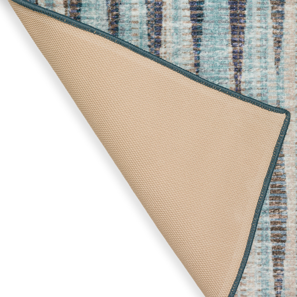 12" Blue and Ivory Ombre Hand Tufted Runner Rug