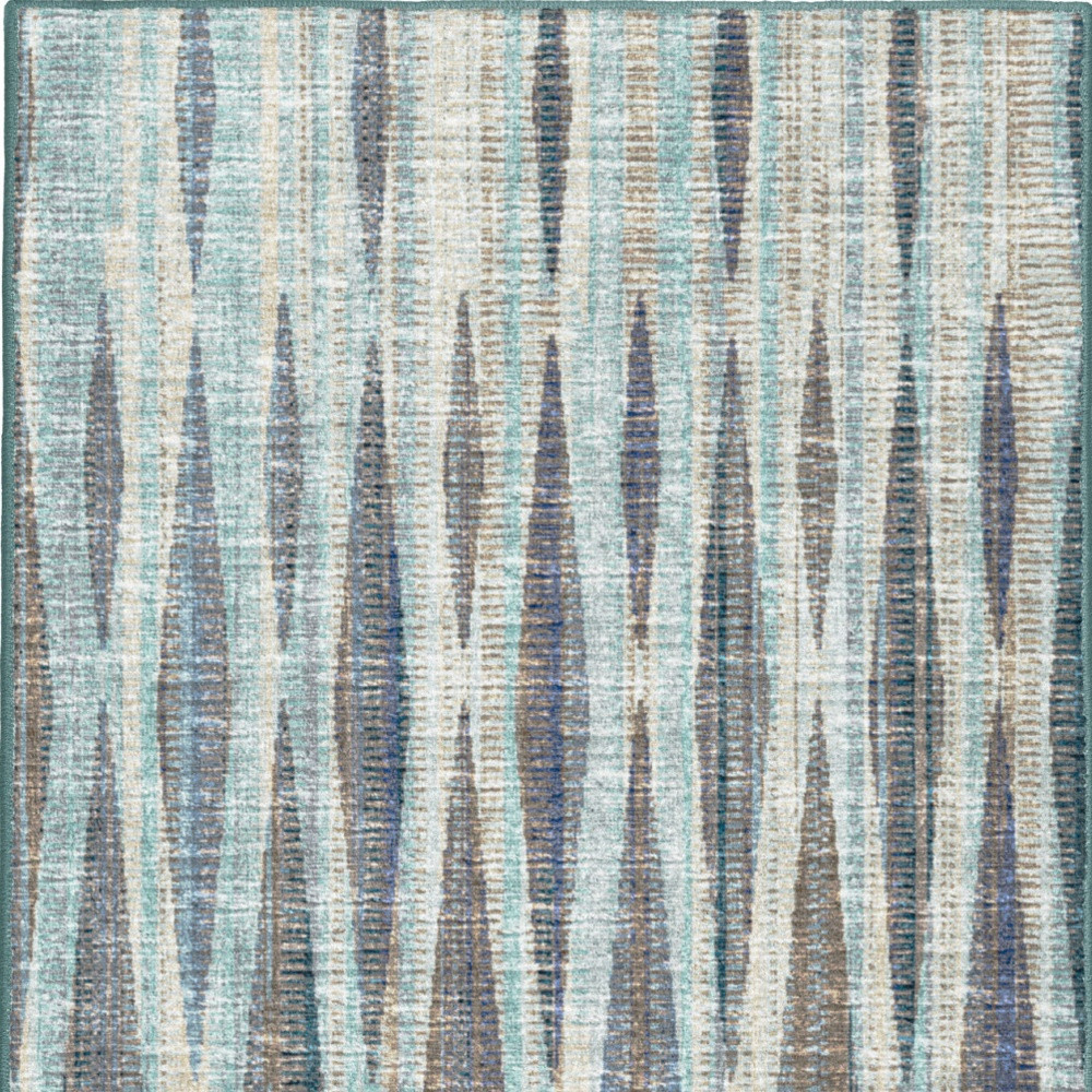 12" Blue and Ivory Ombre Hand Tufted Runner Rug