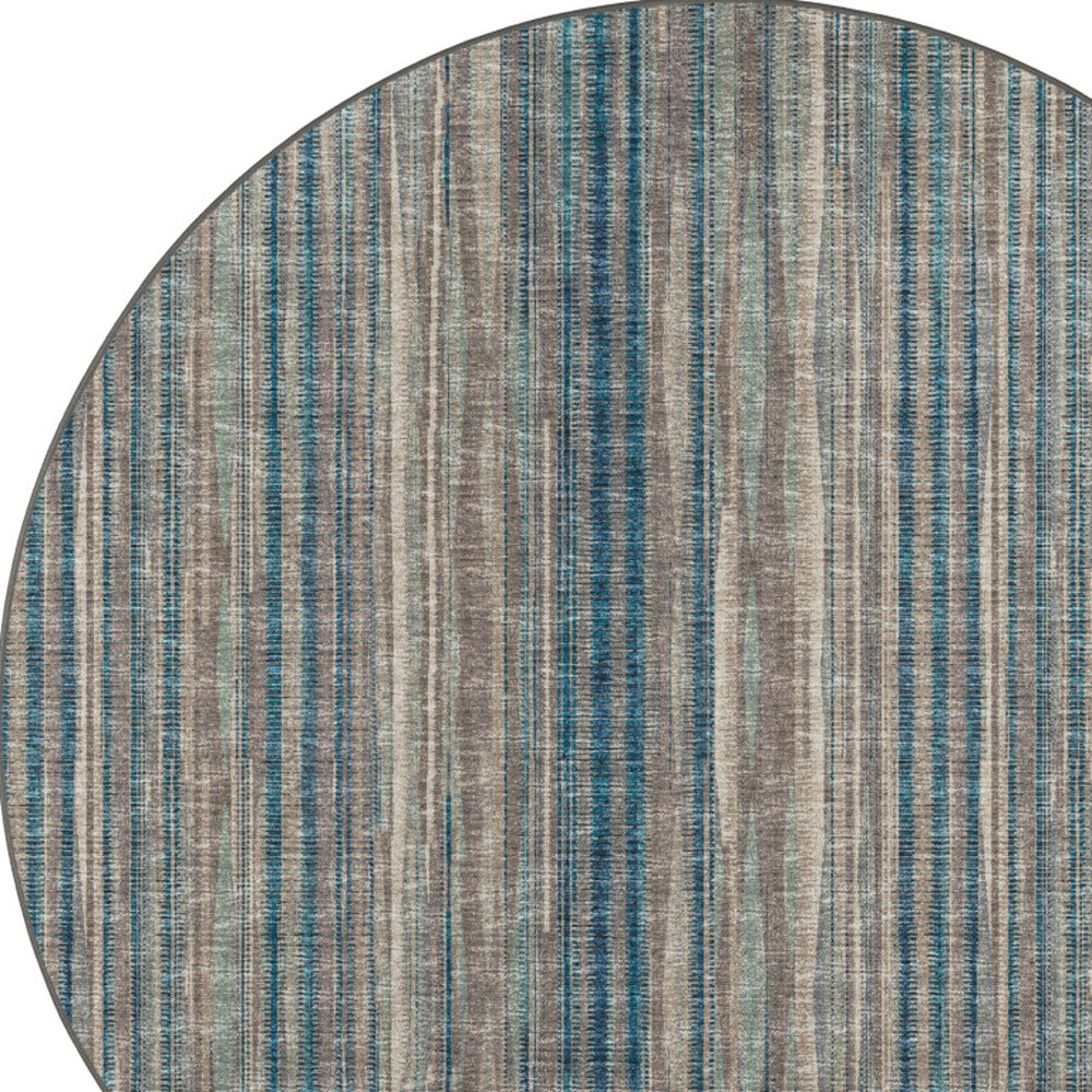 6" Brown Round Ombre Tufted Handmade Area Rug