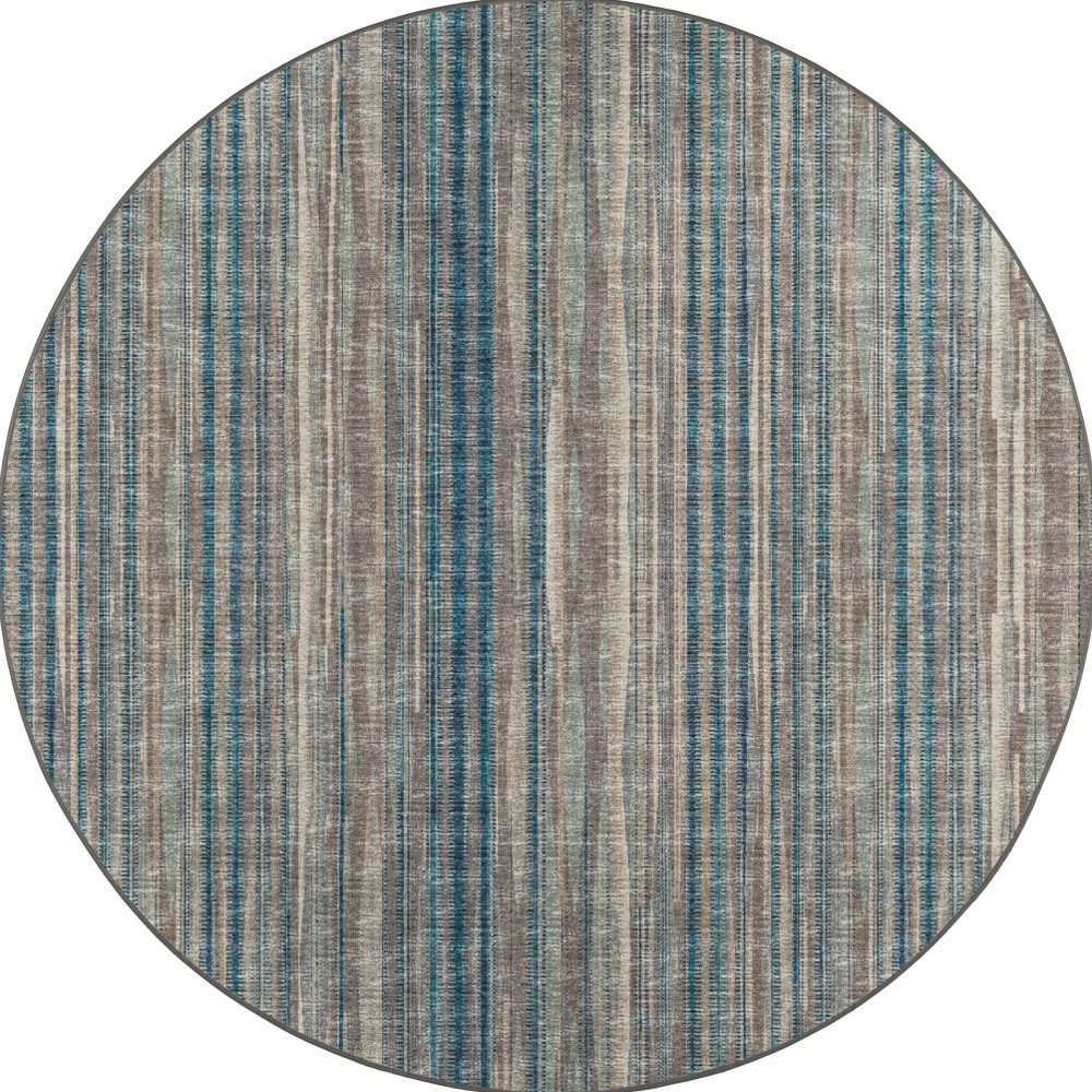 6" Brown Round Ombre Tufted Handmade Area Rug