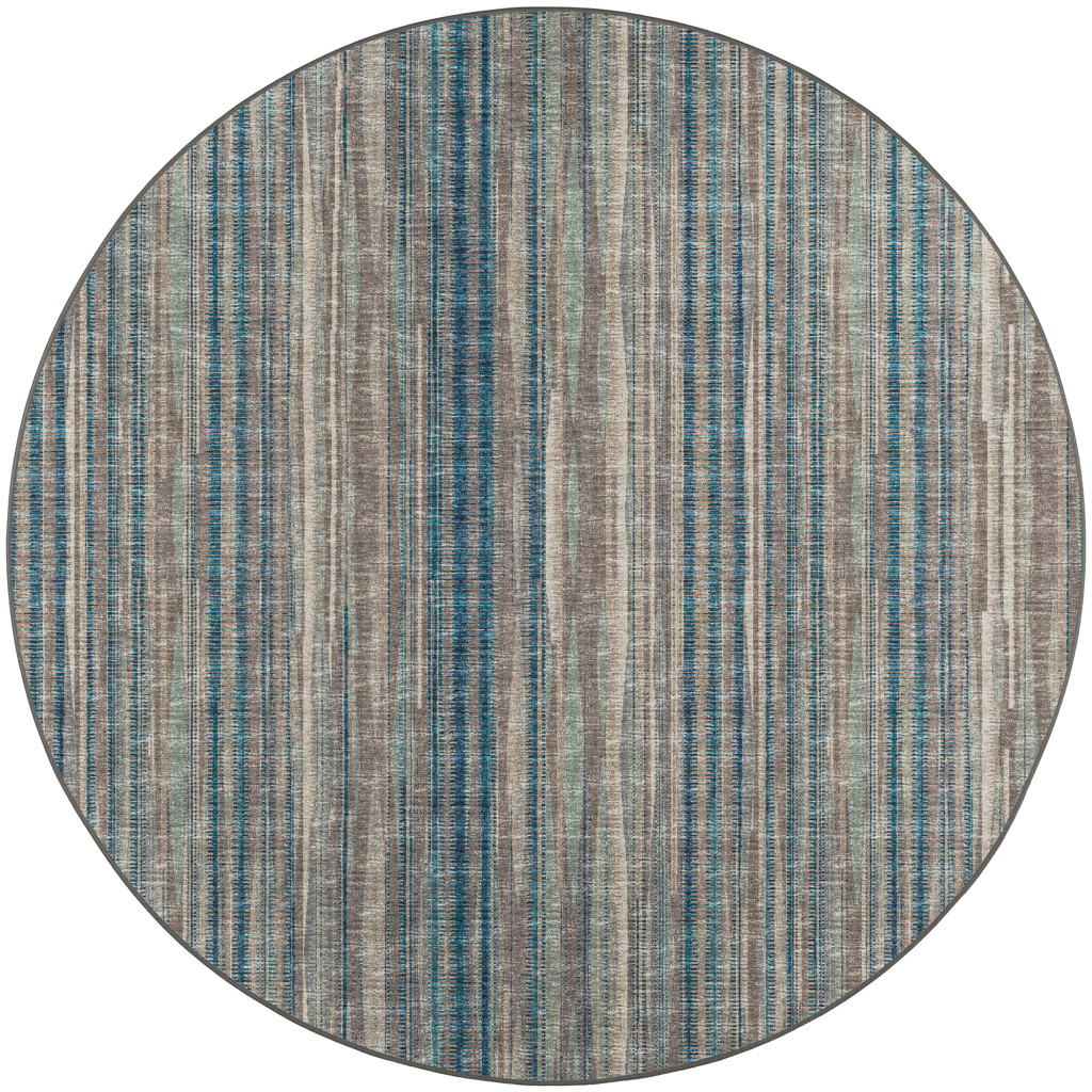 6" Brown Round Ombre Tufted Handmade Area Rug