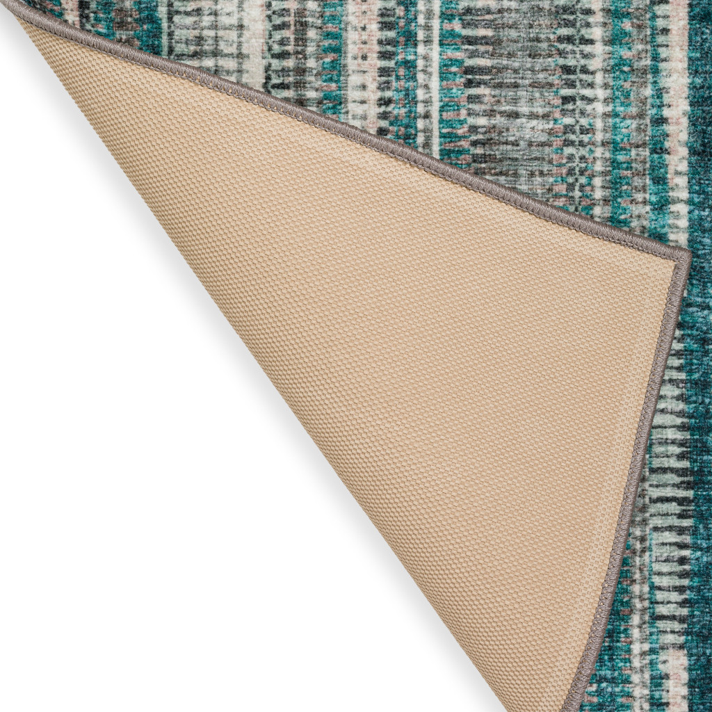 12" Blue and Ivory Ombre Hand Tufted Runner Rug