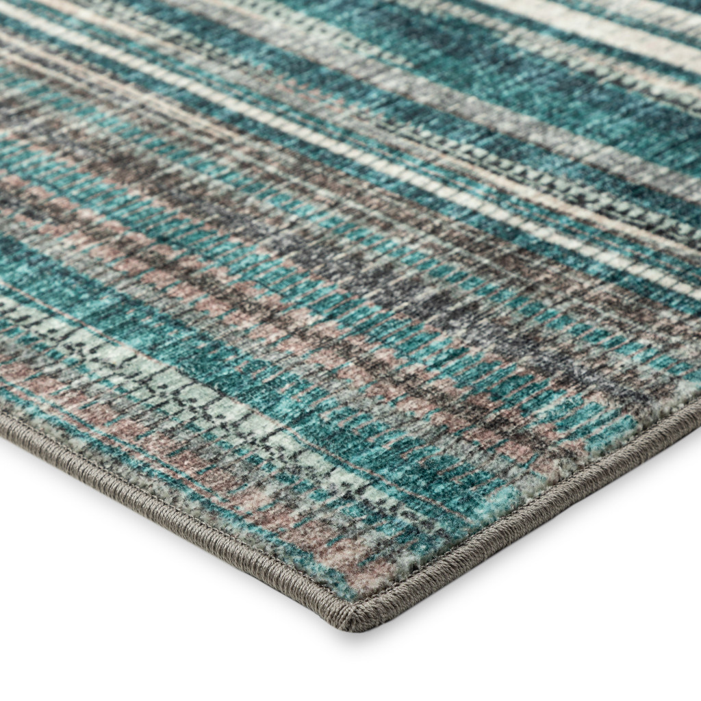 12" Blue and Ivory Ombre Hand Tufted Runner Rug