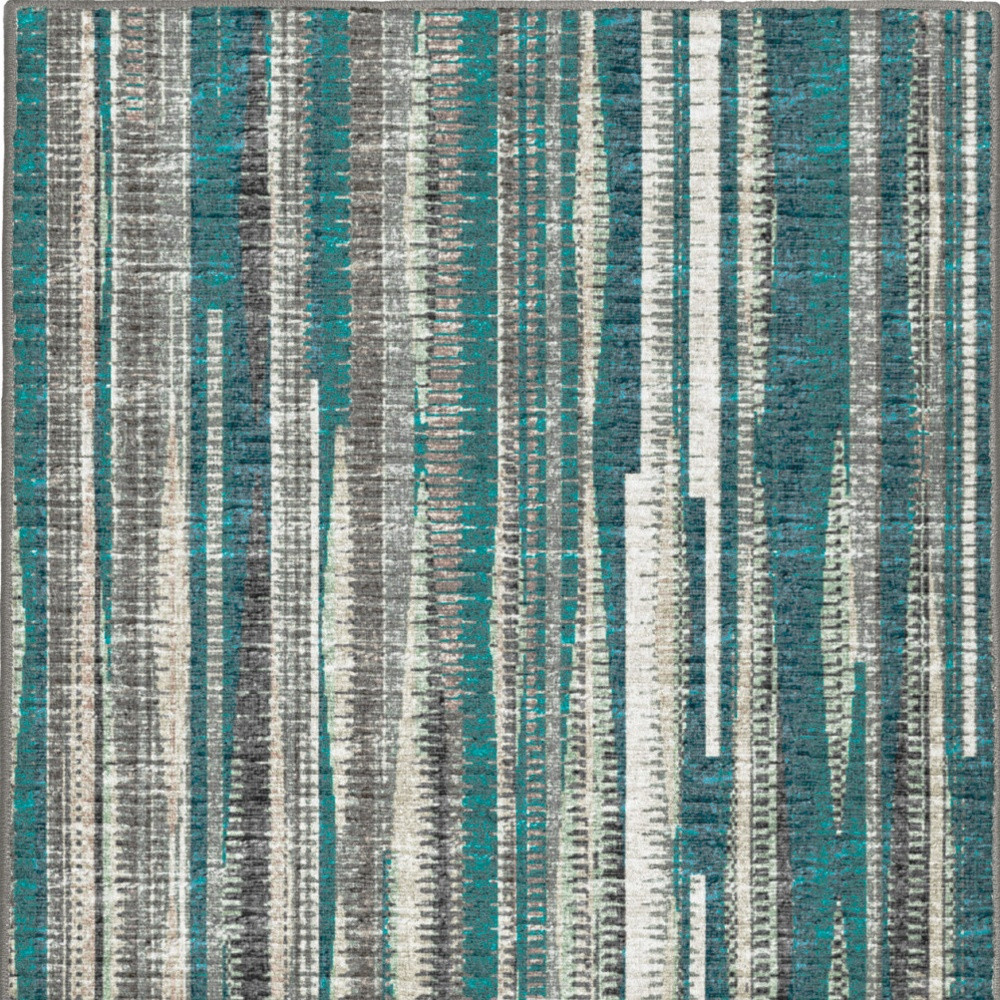 12" Blue and Ivory Ombre Hand Tufted Runner Rug