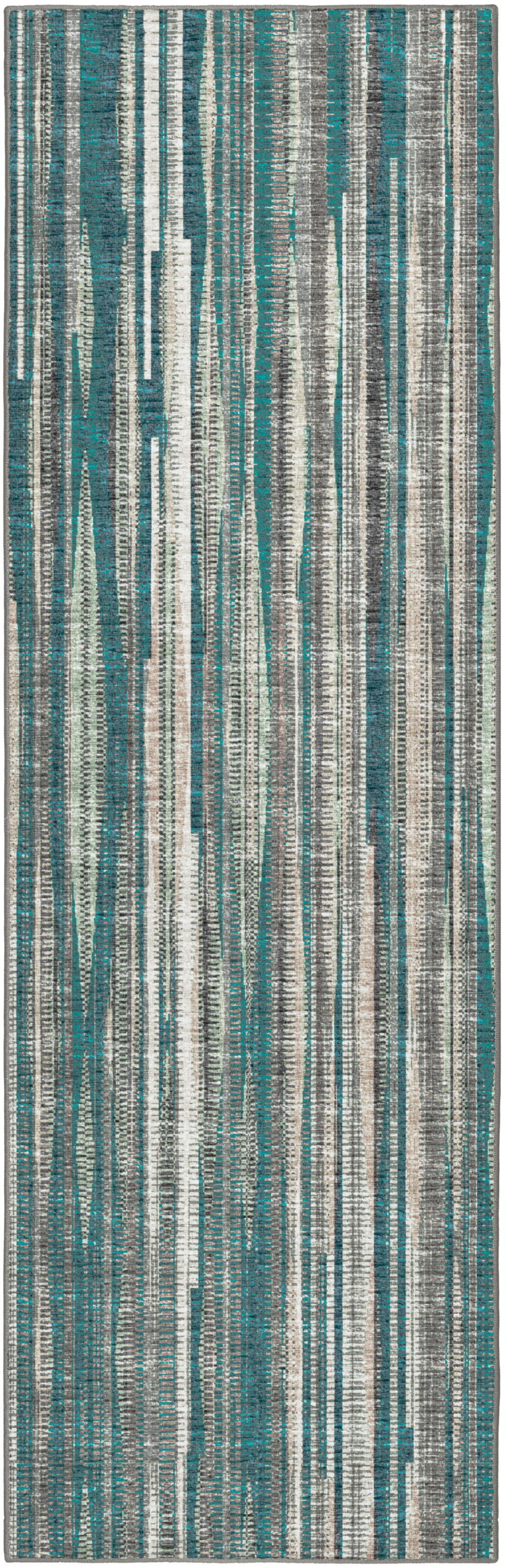 12" Blue and Ivory Ombre Hand Tufted Runner Rug