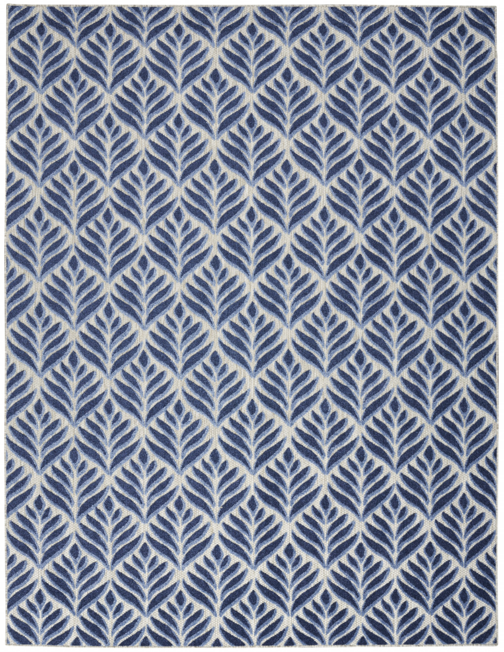 6' X 9' Blue Floral Stain Resistant Non Skid Area Rug-505665-1