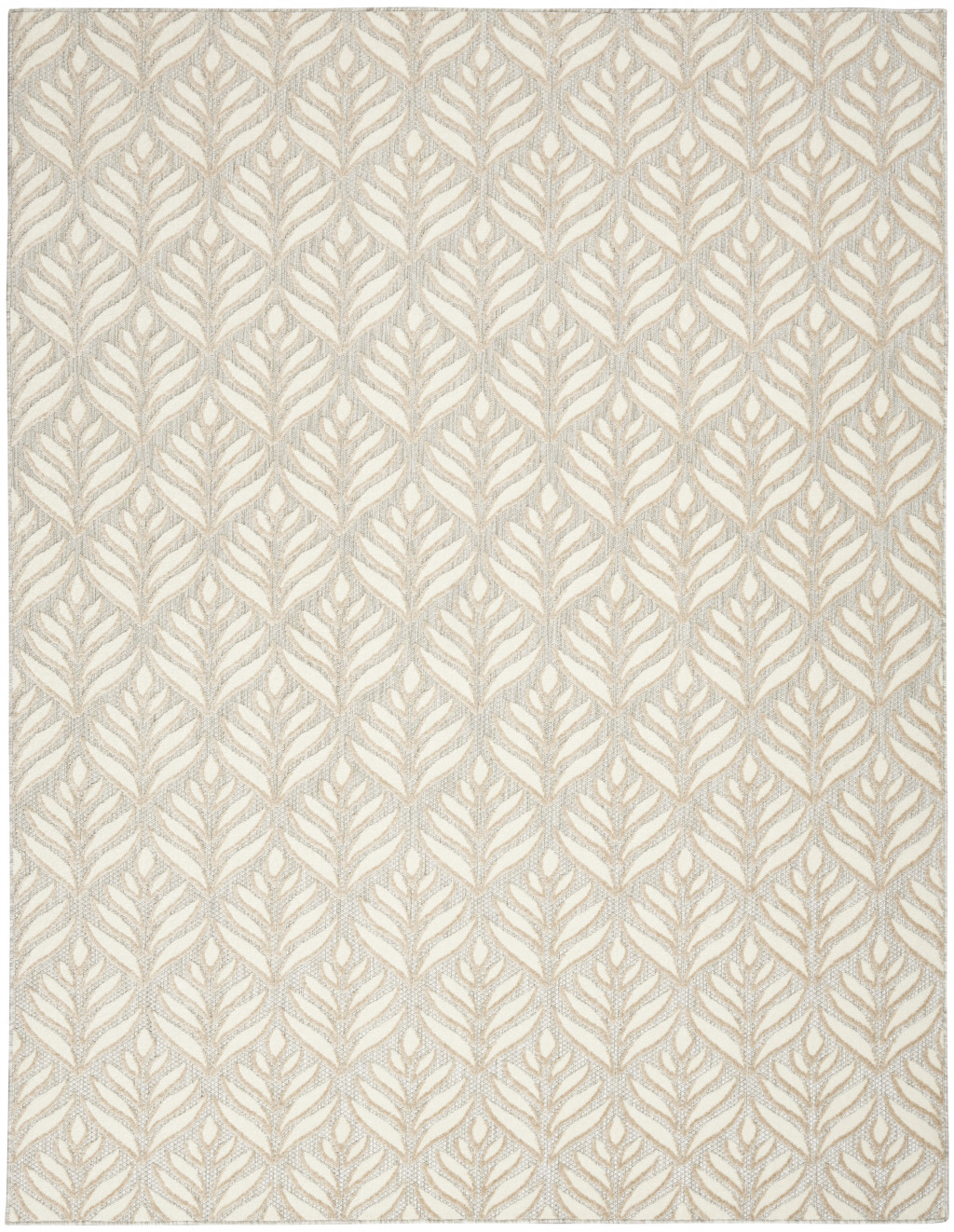 7' X 10' Ivory And Grey Floral Stain Resistant Non Skid Area Rug-505676-1