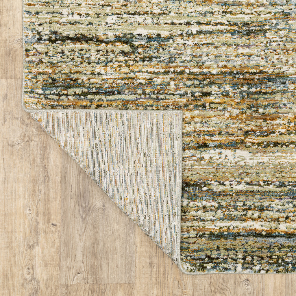 2" X 3" Blue and Ivory Abstract Power Loom Area Rug