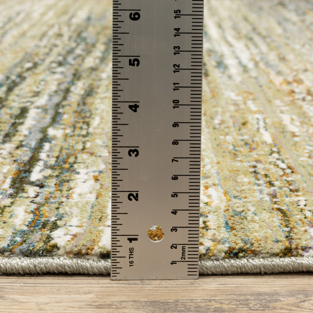 2" X 3" Blue and Ivory Abstract Power Loom Area Rug