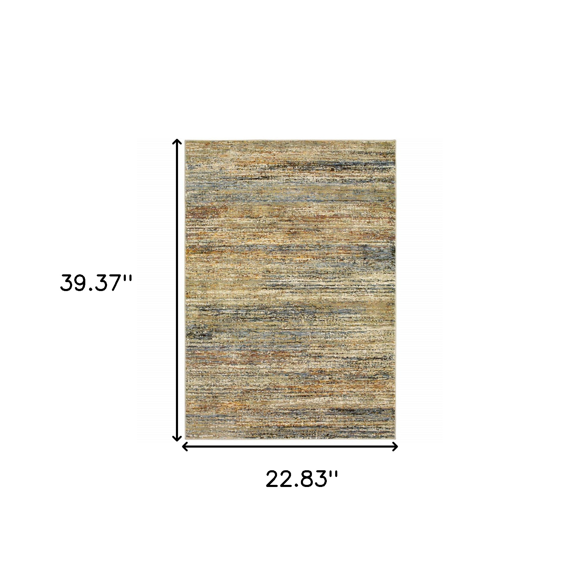 2" X 3" Blue and Ivory Abstract Power Loom Area Rug