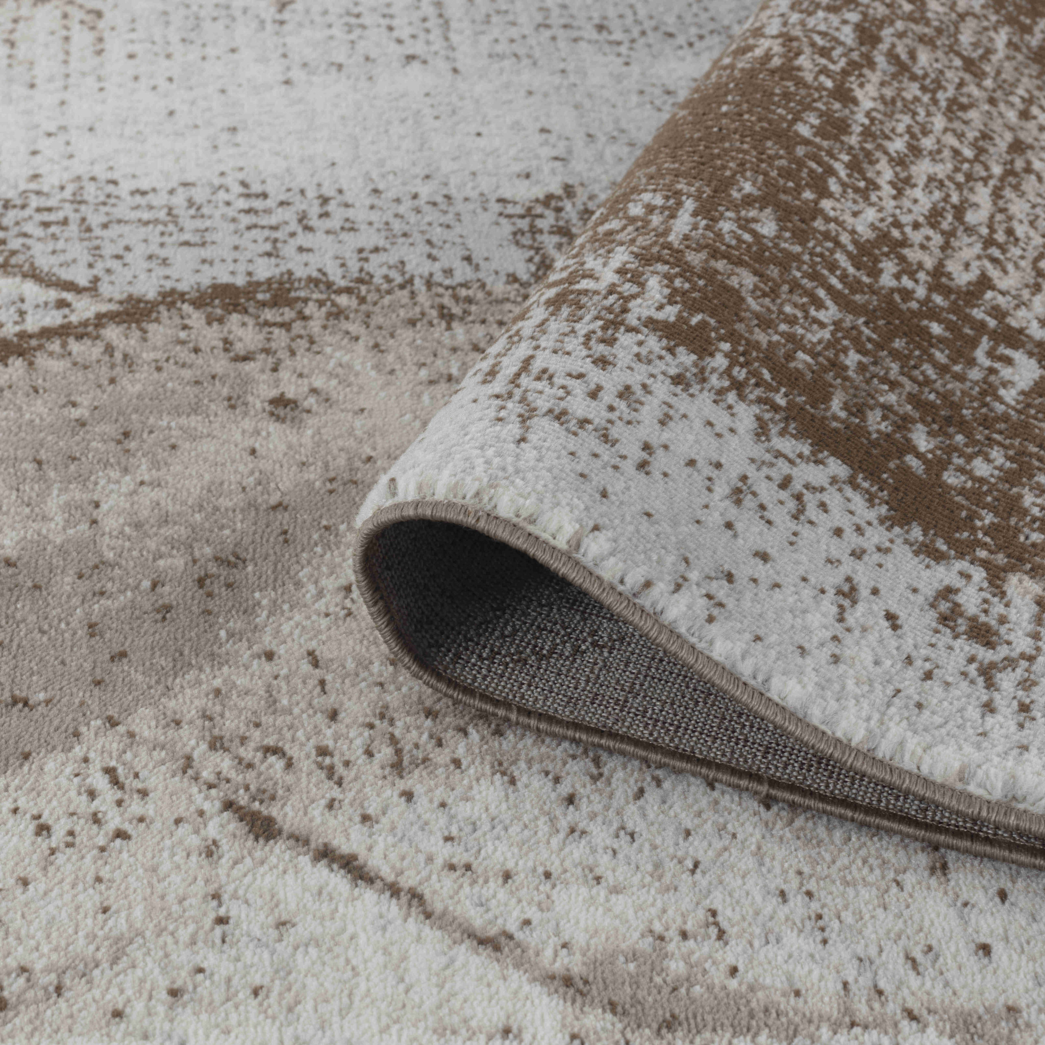 8" X 11" Brown Abstract Area Rug