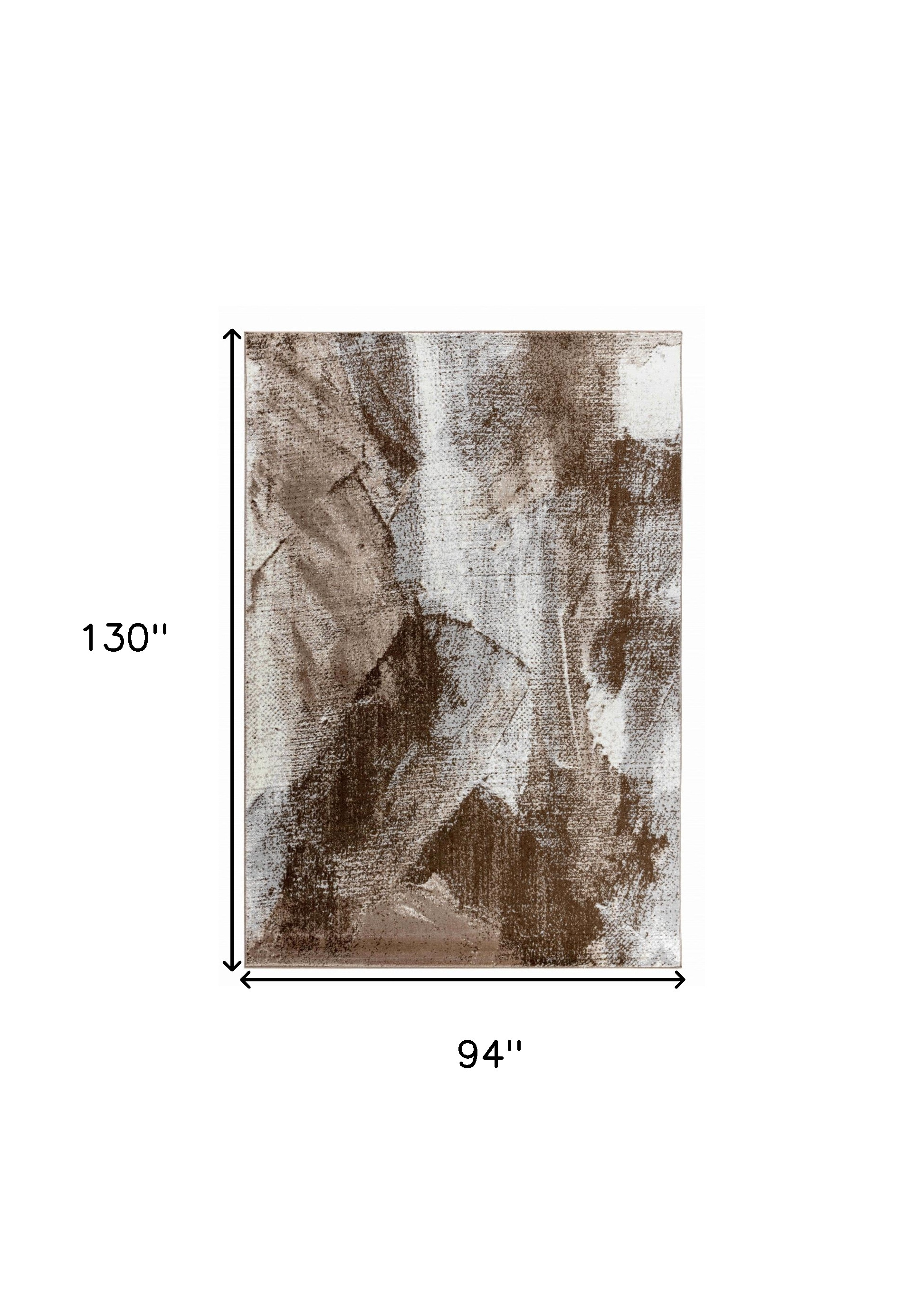 8" X 11" Brown Abstract Area Rug