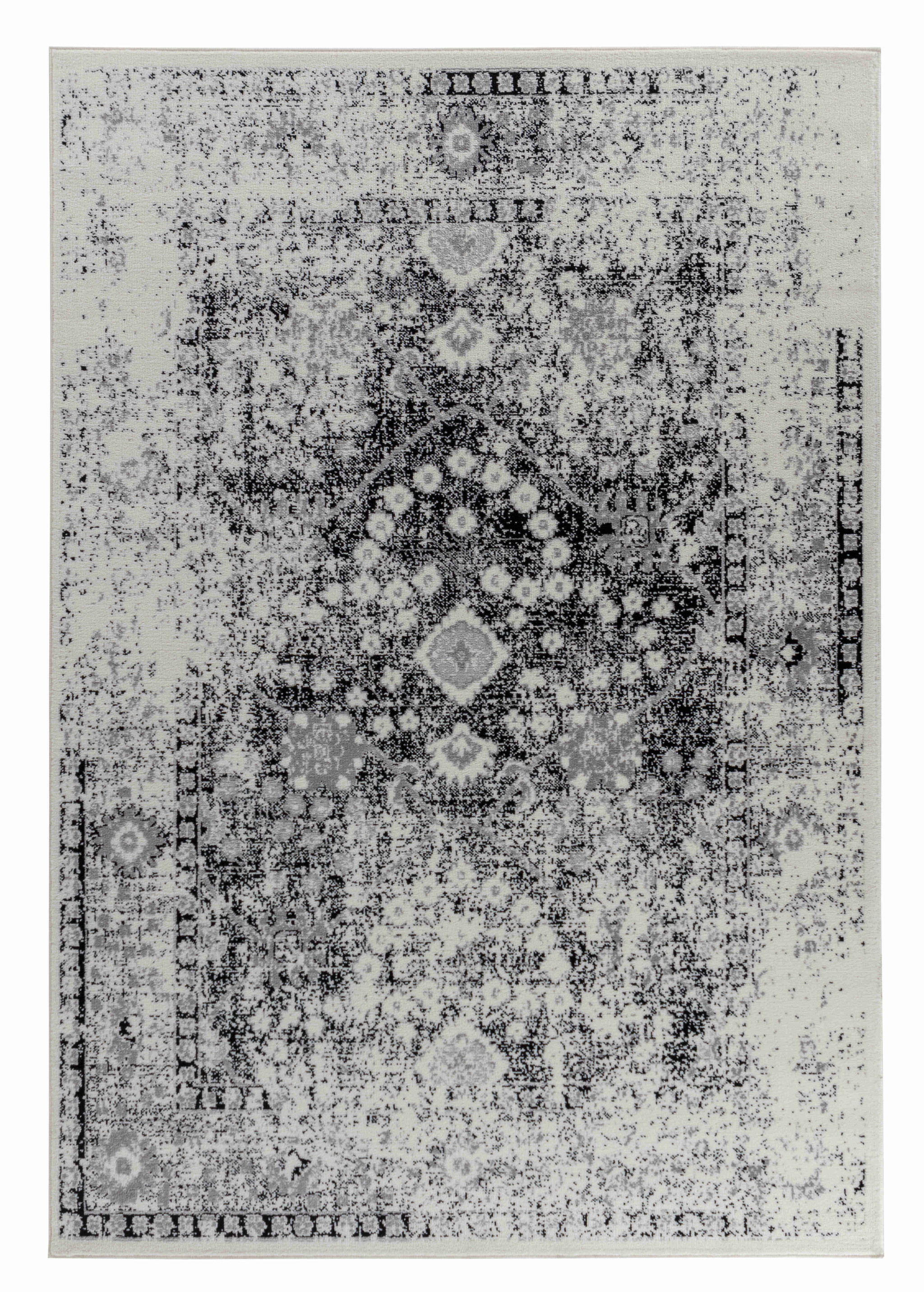 7" X 10" Black Oriental Area Rug