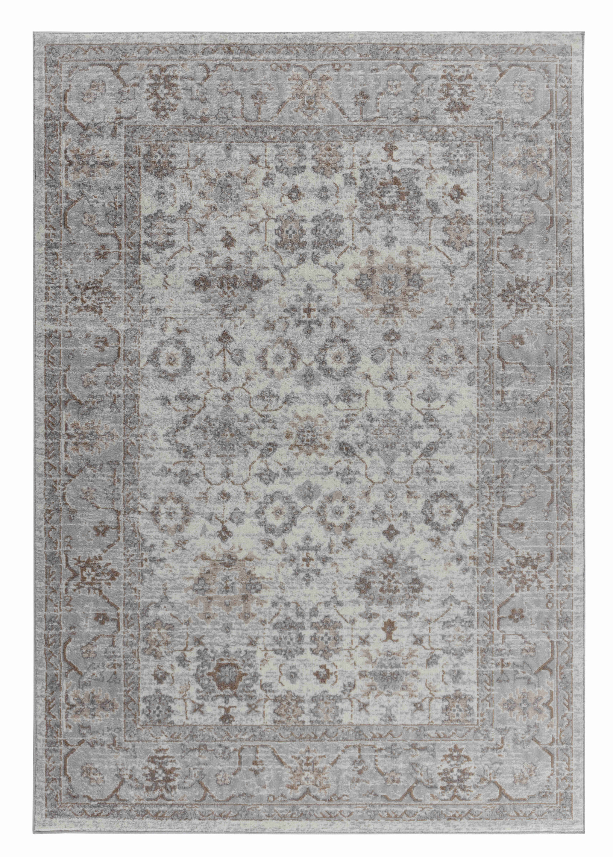 5" X 8" Grey Oriental Area Rug