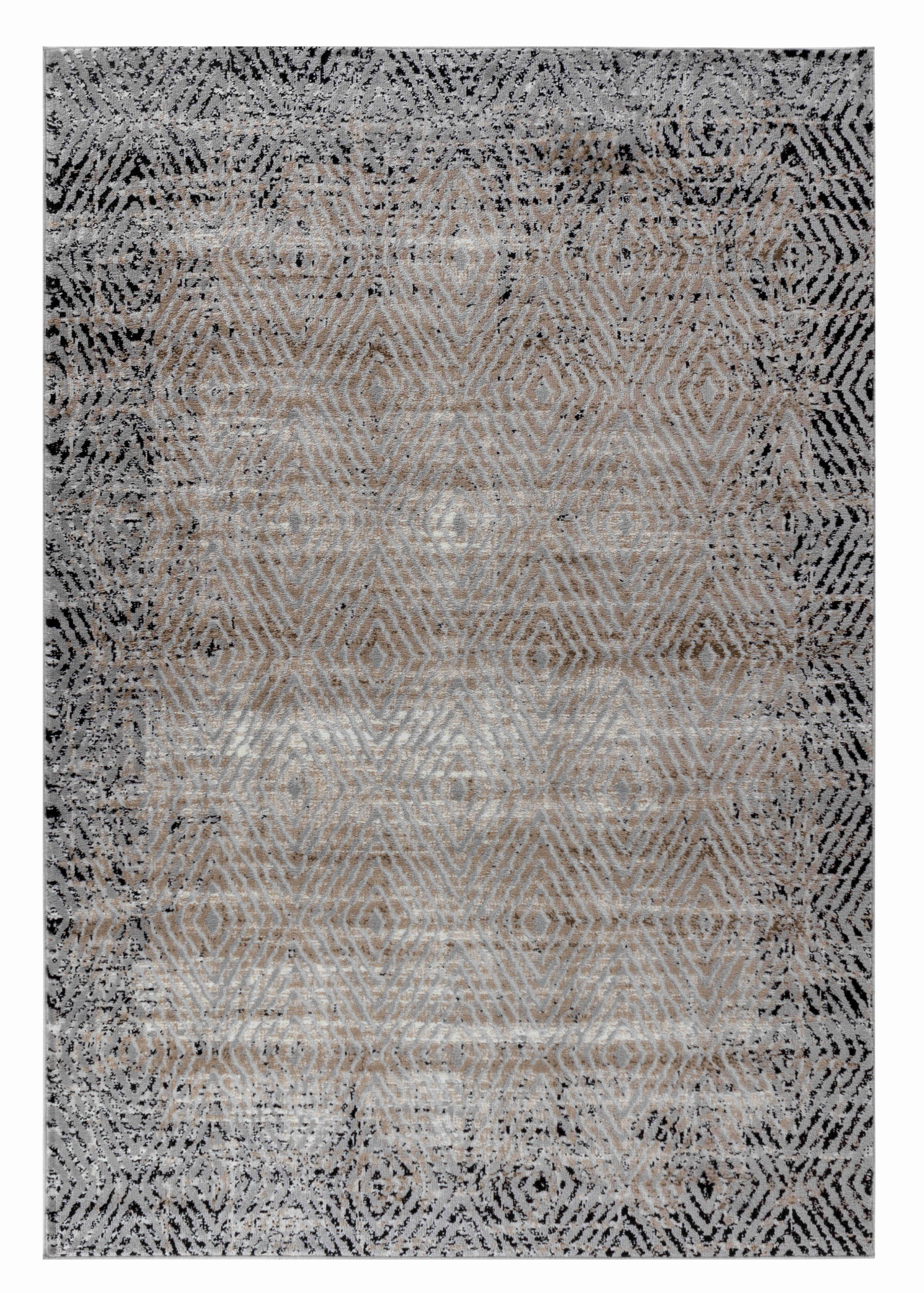 4" X 6" Brown Geometric Area Rug