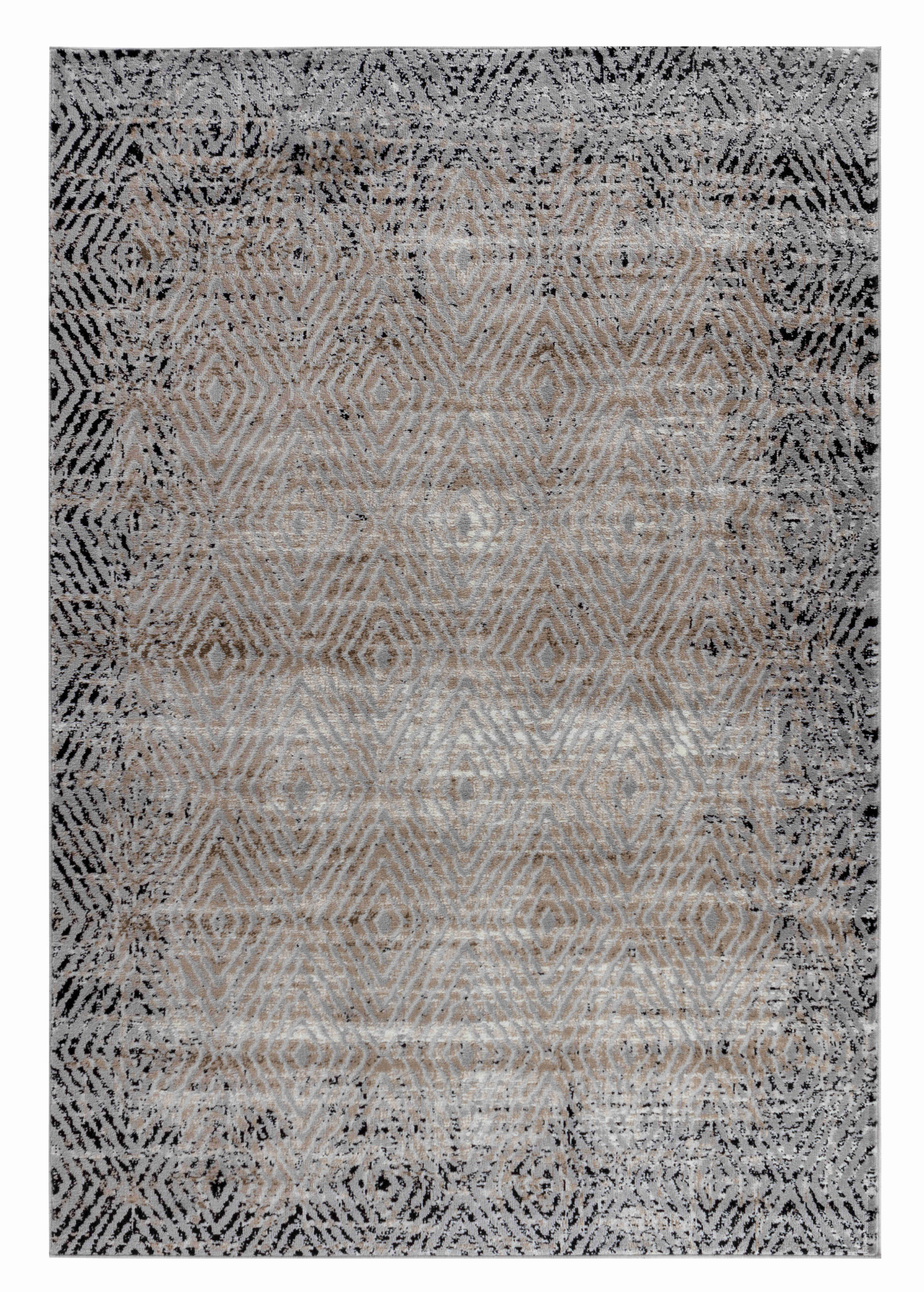 5" X 8" Brown Geometric Area Rug