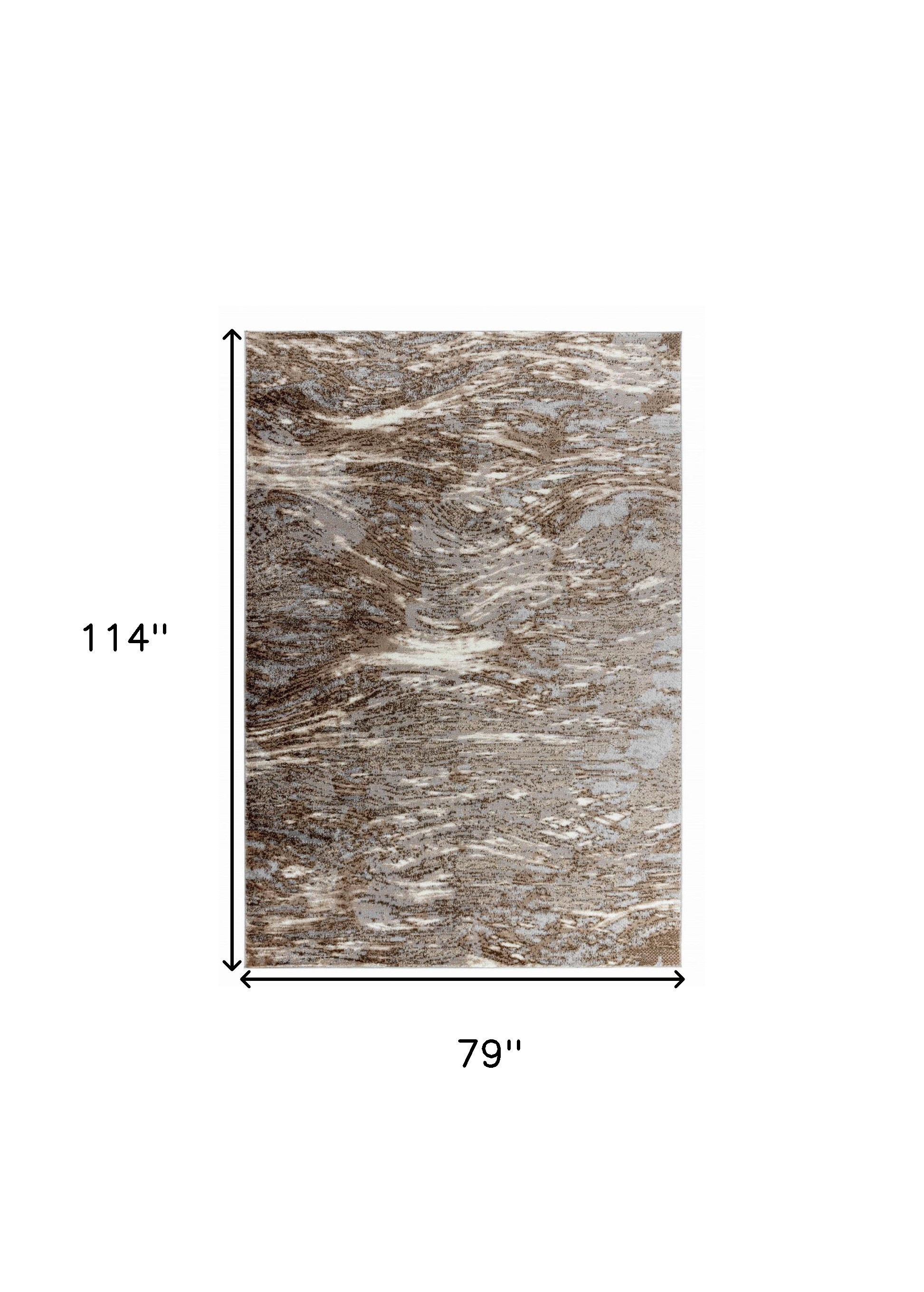 7" X 10" Brown Abstract Area Rug