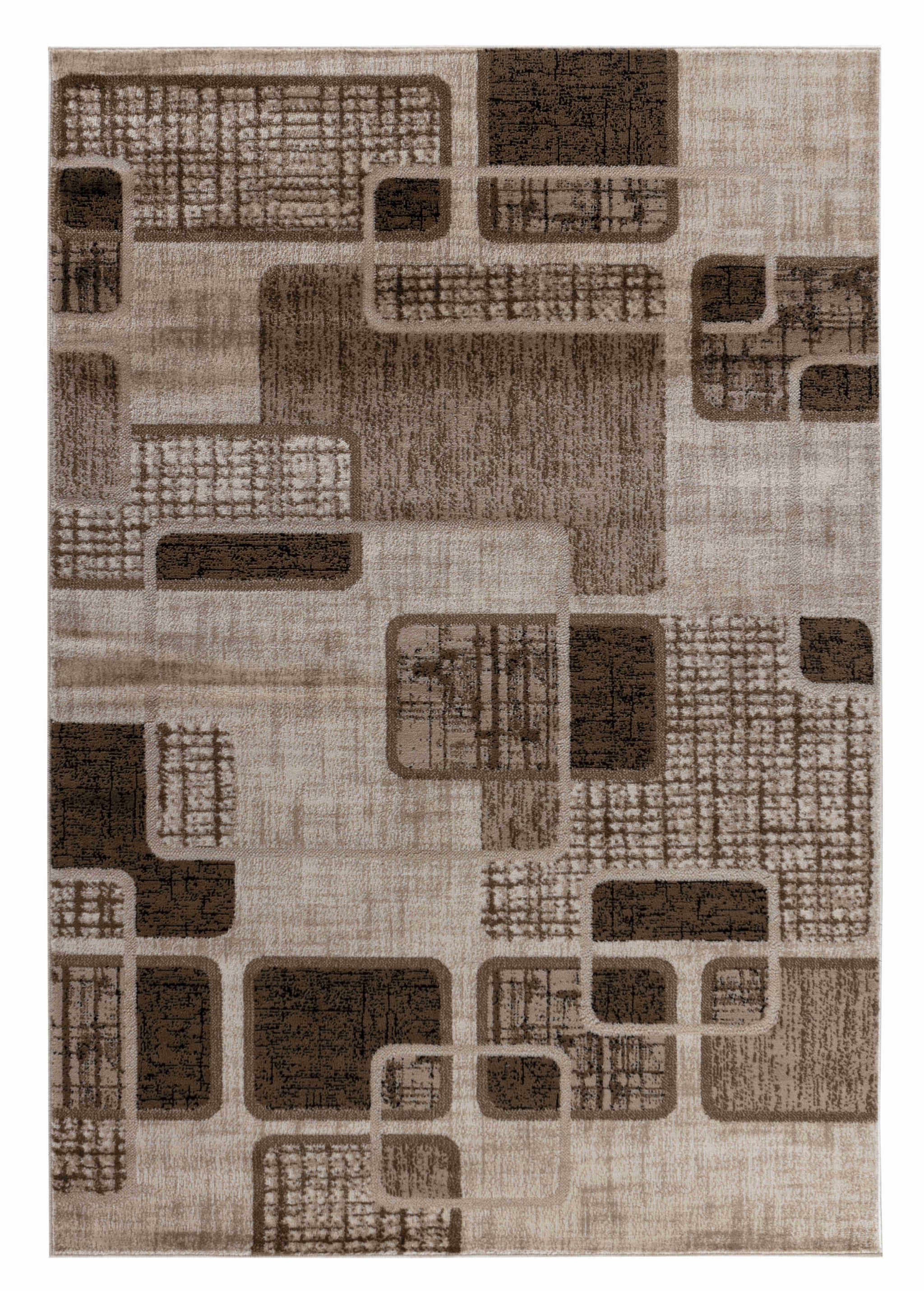 7" X 10" Brown Geometric Area Rug