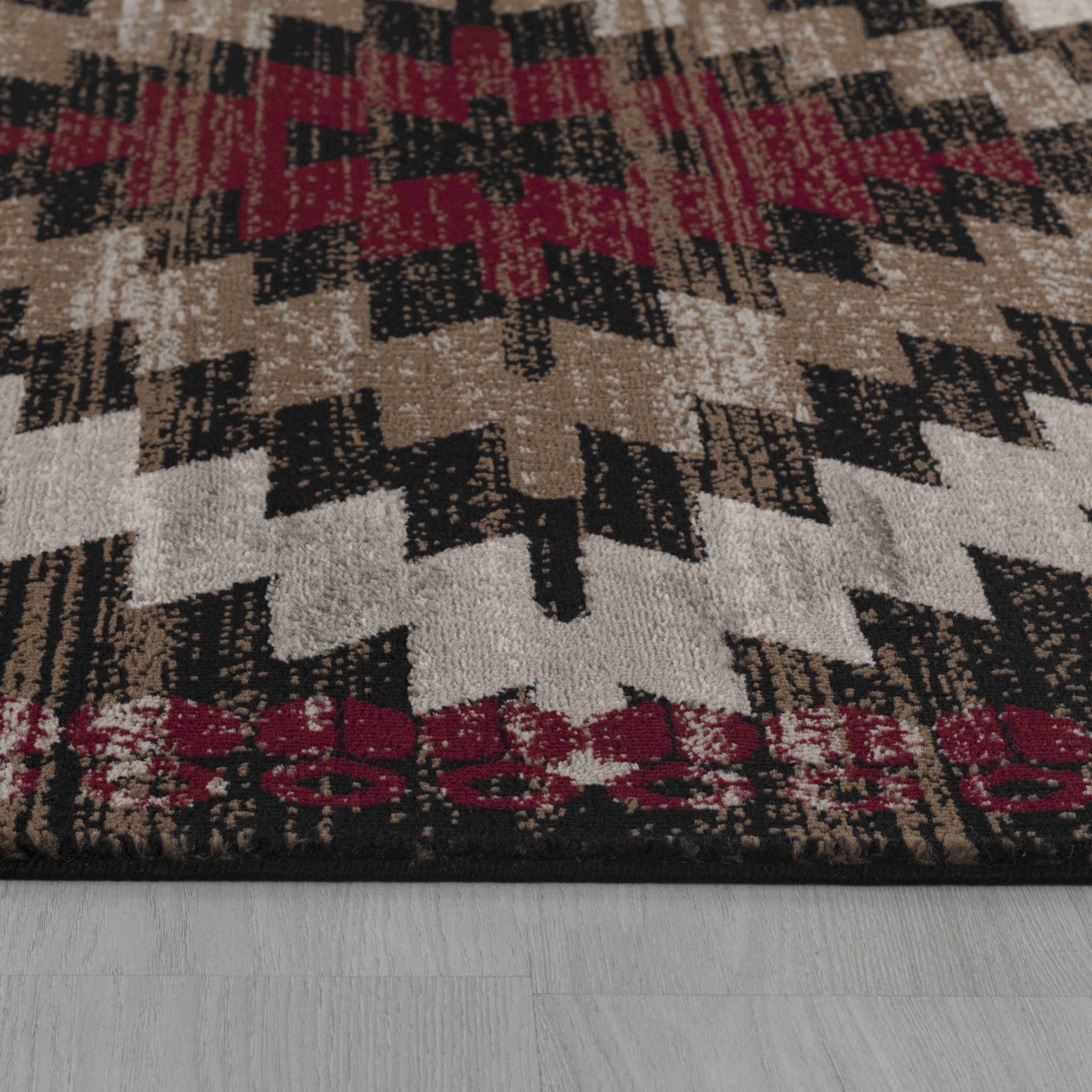 4" X 6" Brown Geometric Area Rug
