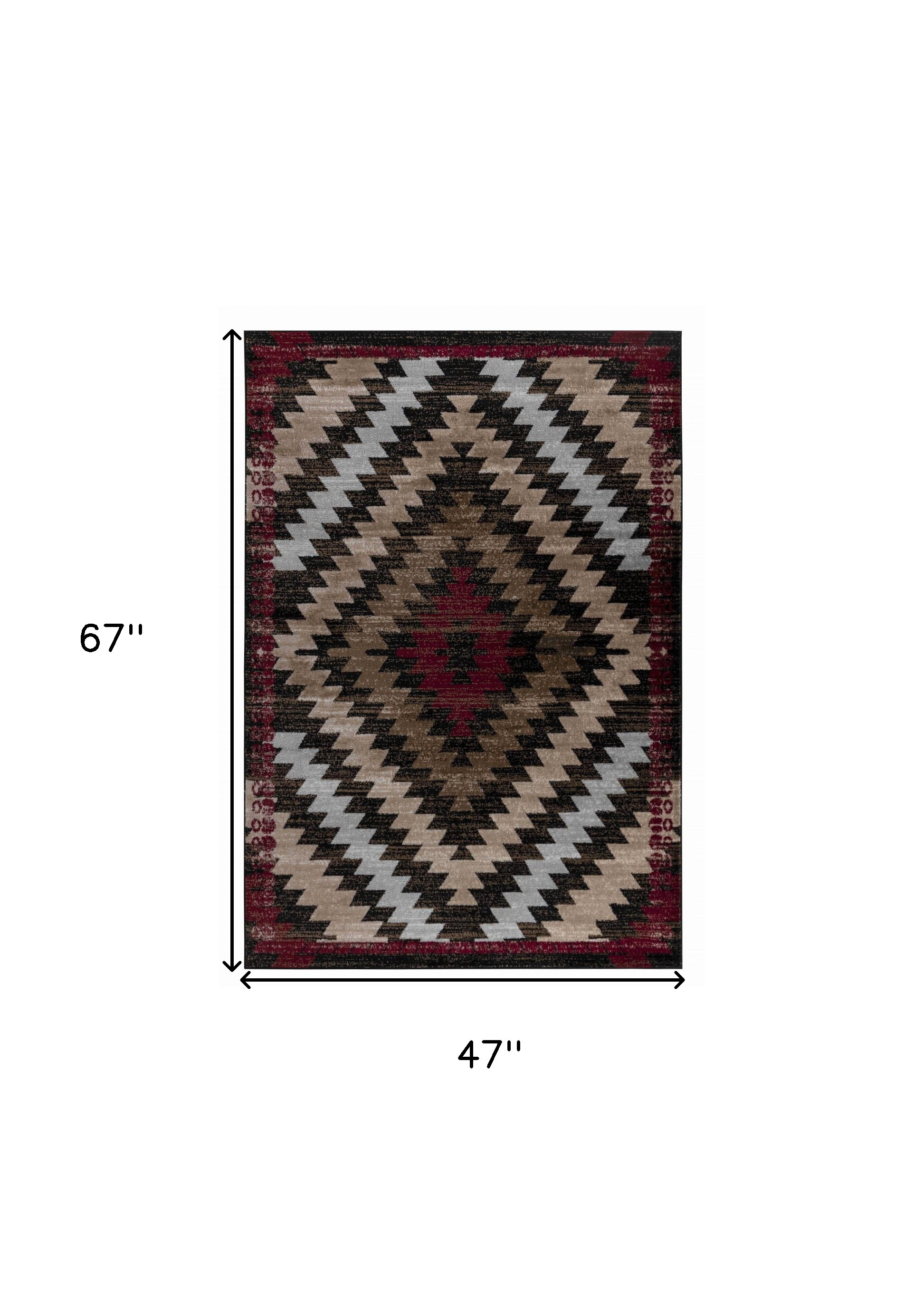 4" X 6" Brown Geometric Area Rug