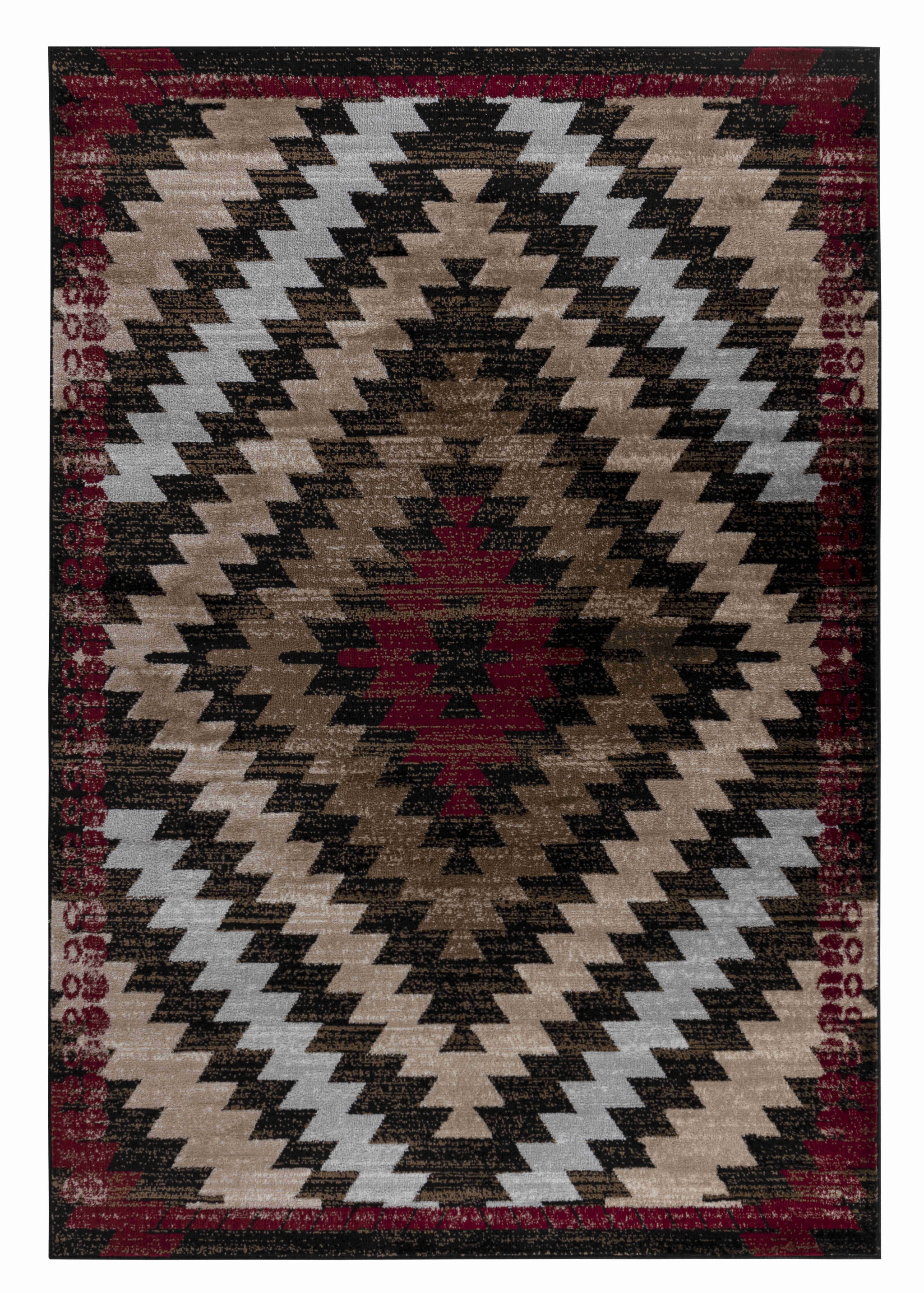 4" X 6" Brown Geometric Area Rug